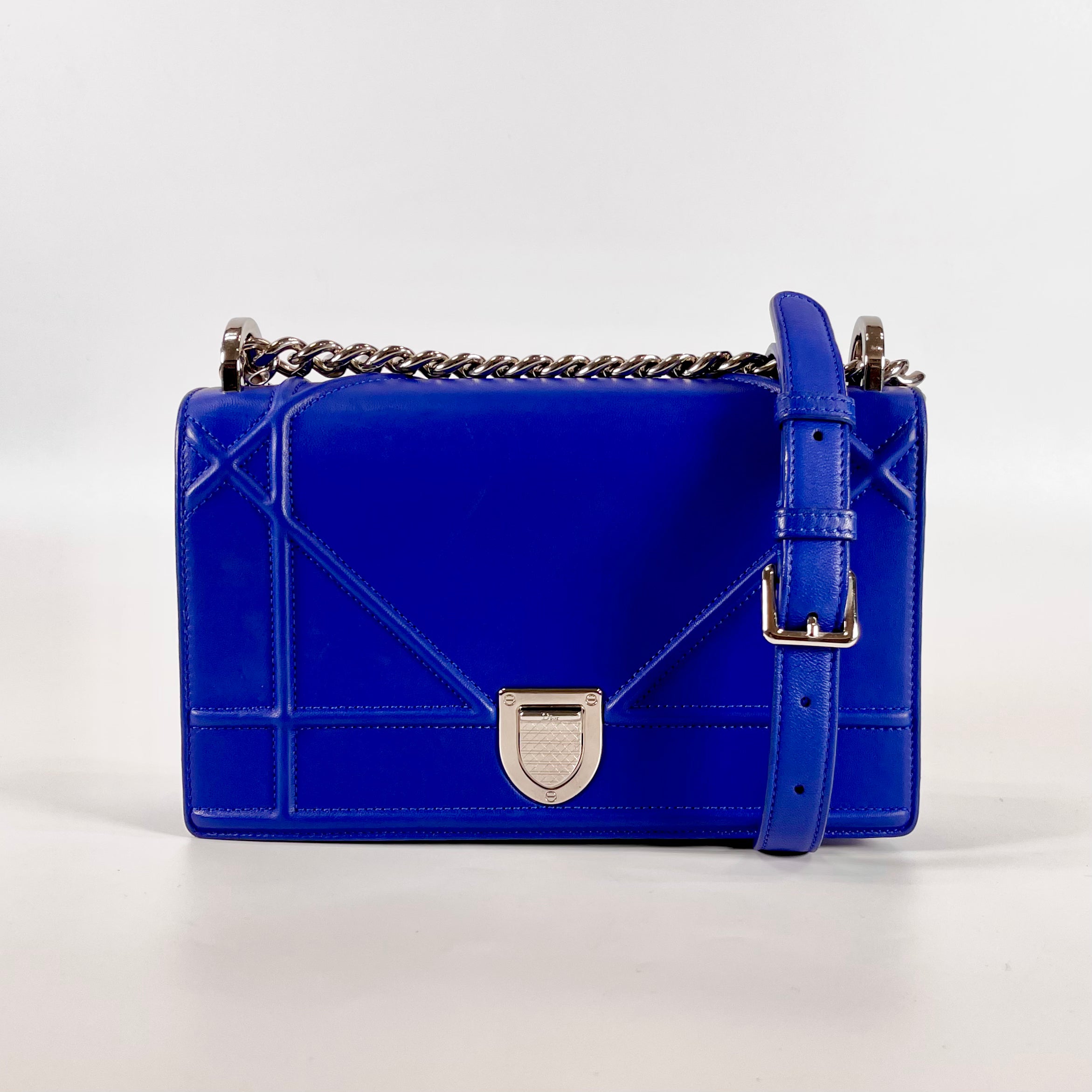 2601 secondhand ChristianDior Chain Shoulder Bag leather blue