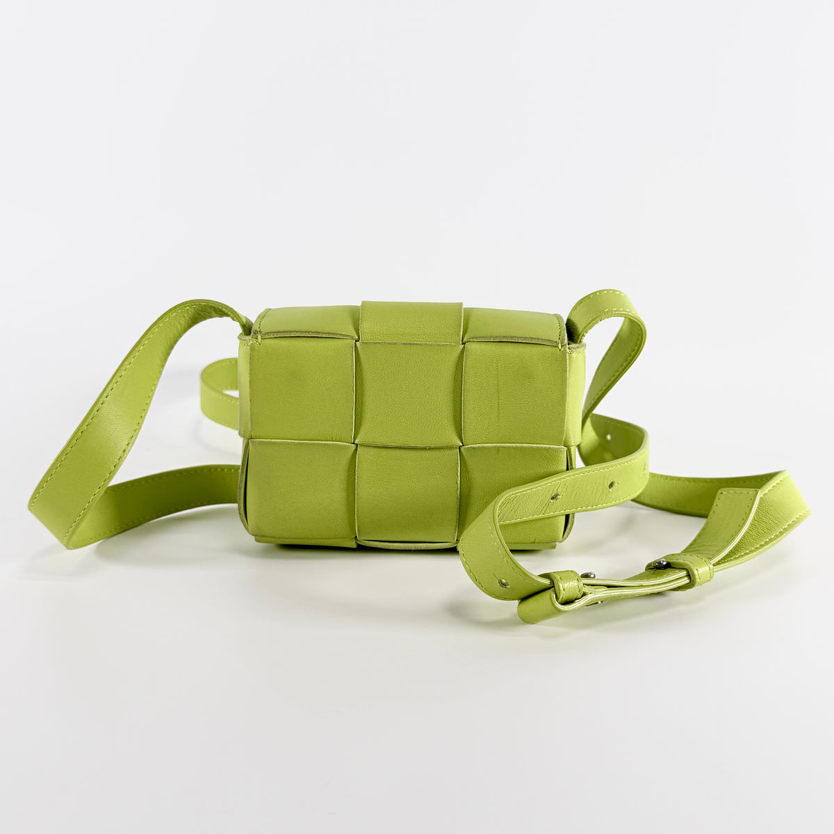 2606 secondhand BOTTEGAVENETA Intrecciato shoulder Yellow green