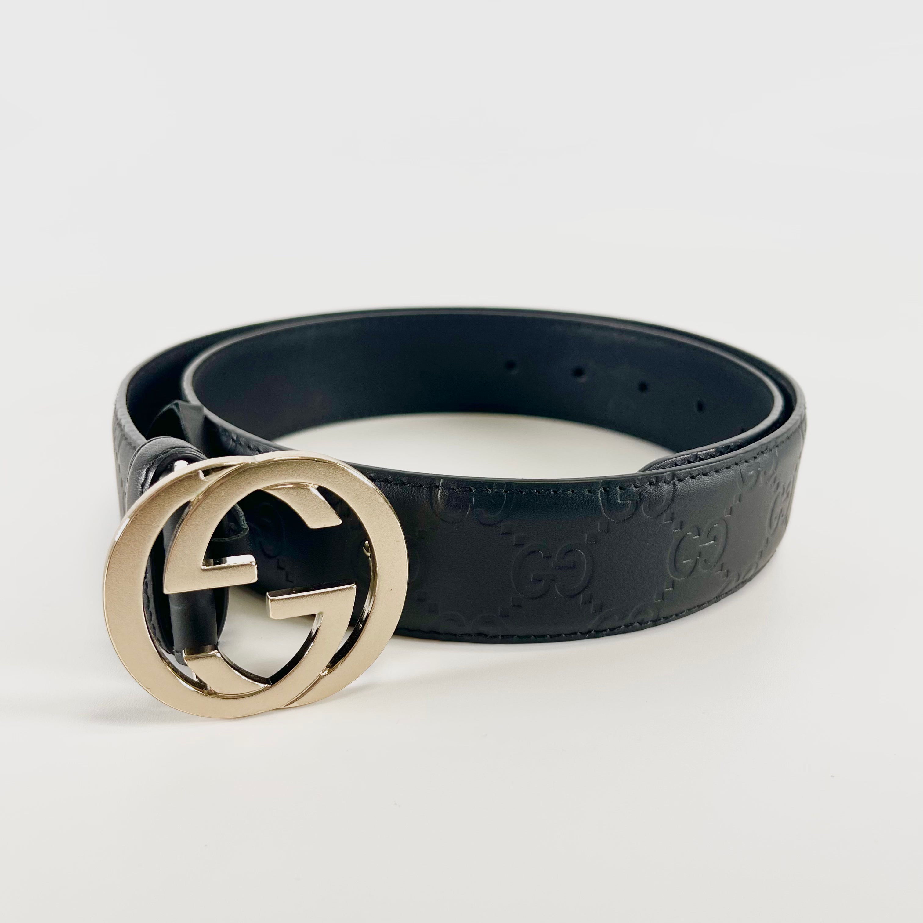 2602 secondhand GUCCI belt black / gold