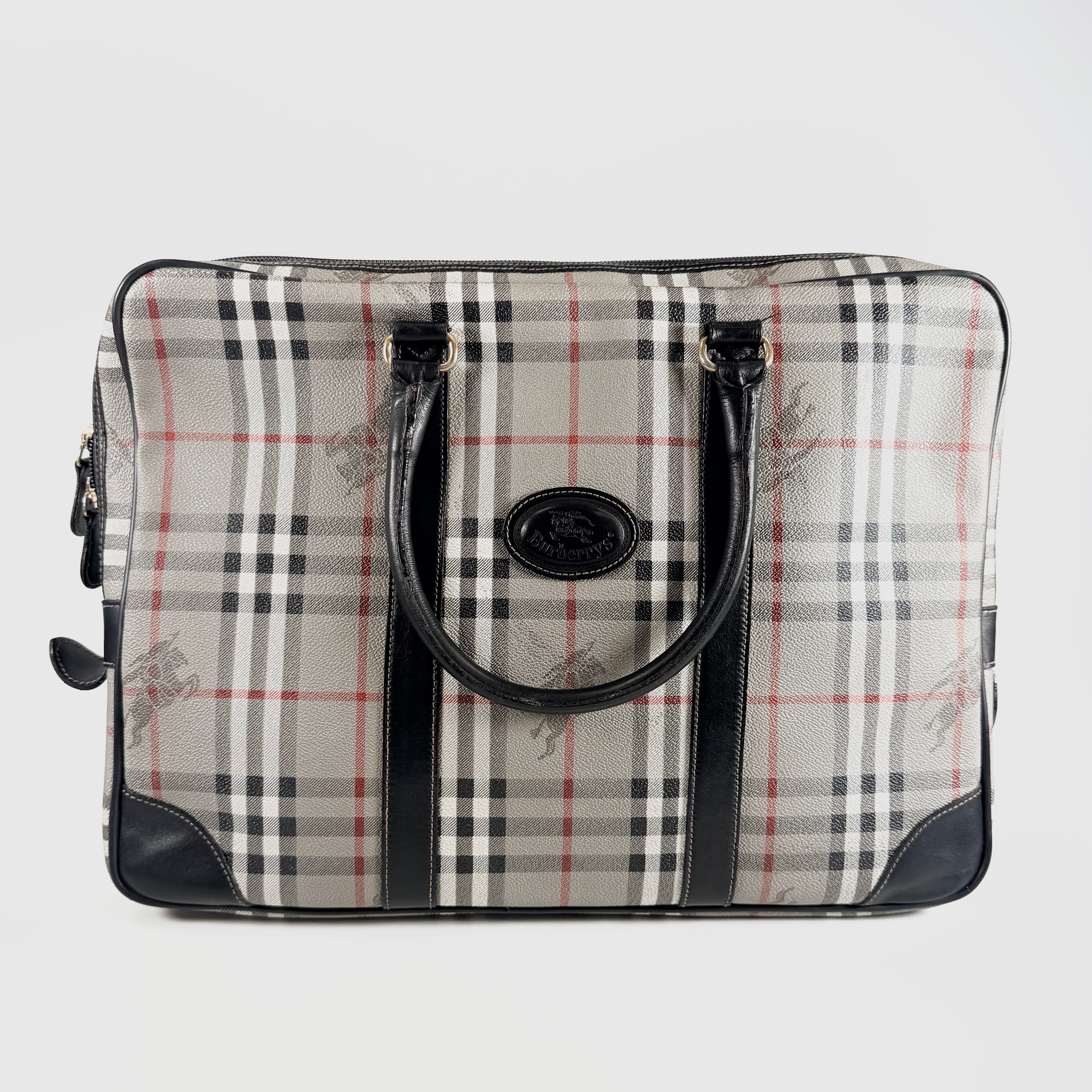 2606 Secondhand Burberry Nova Check PVC Briefcase