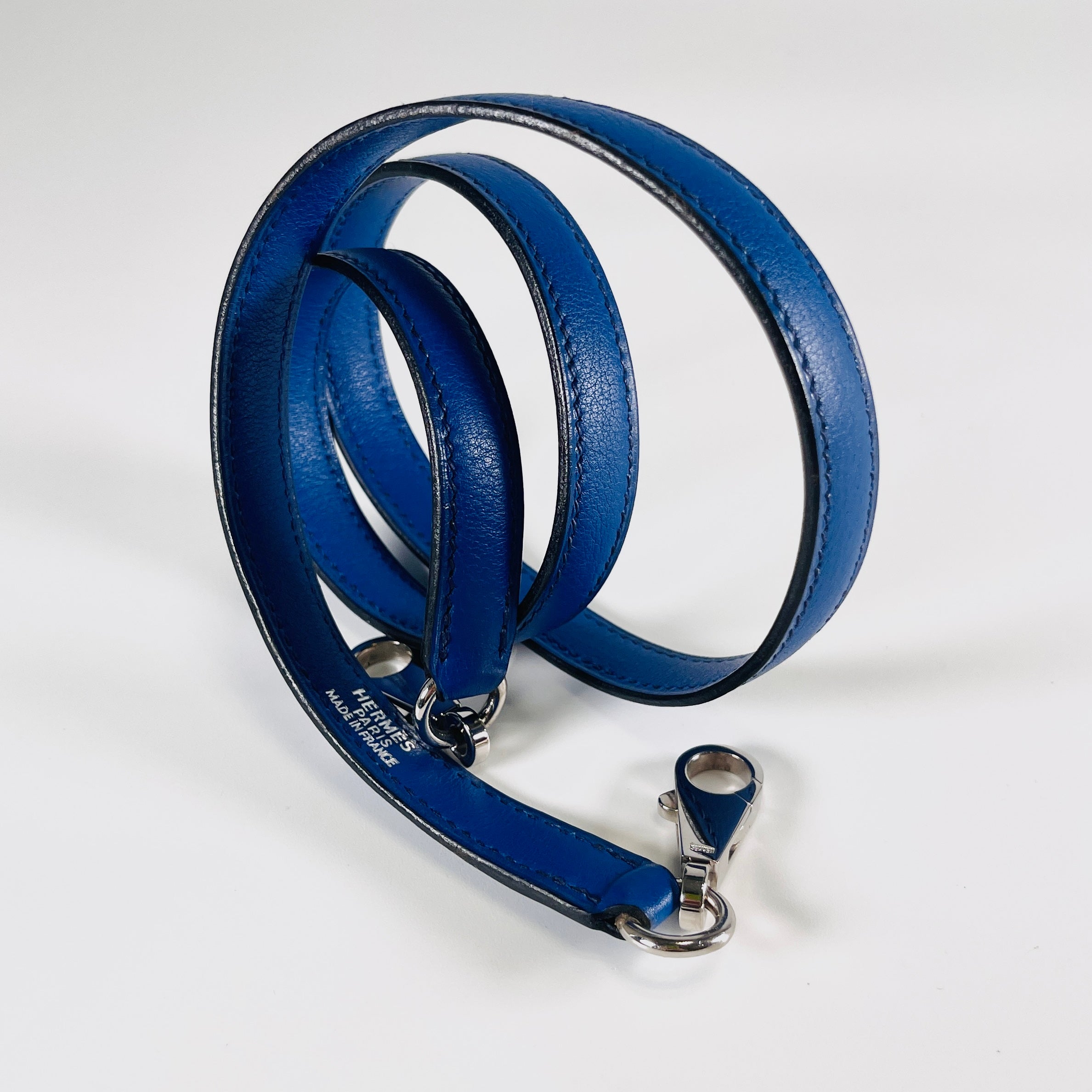 2604 secondhand HERMES shoulder strap bar blue France SV