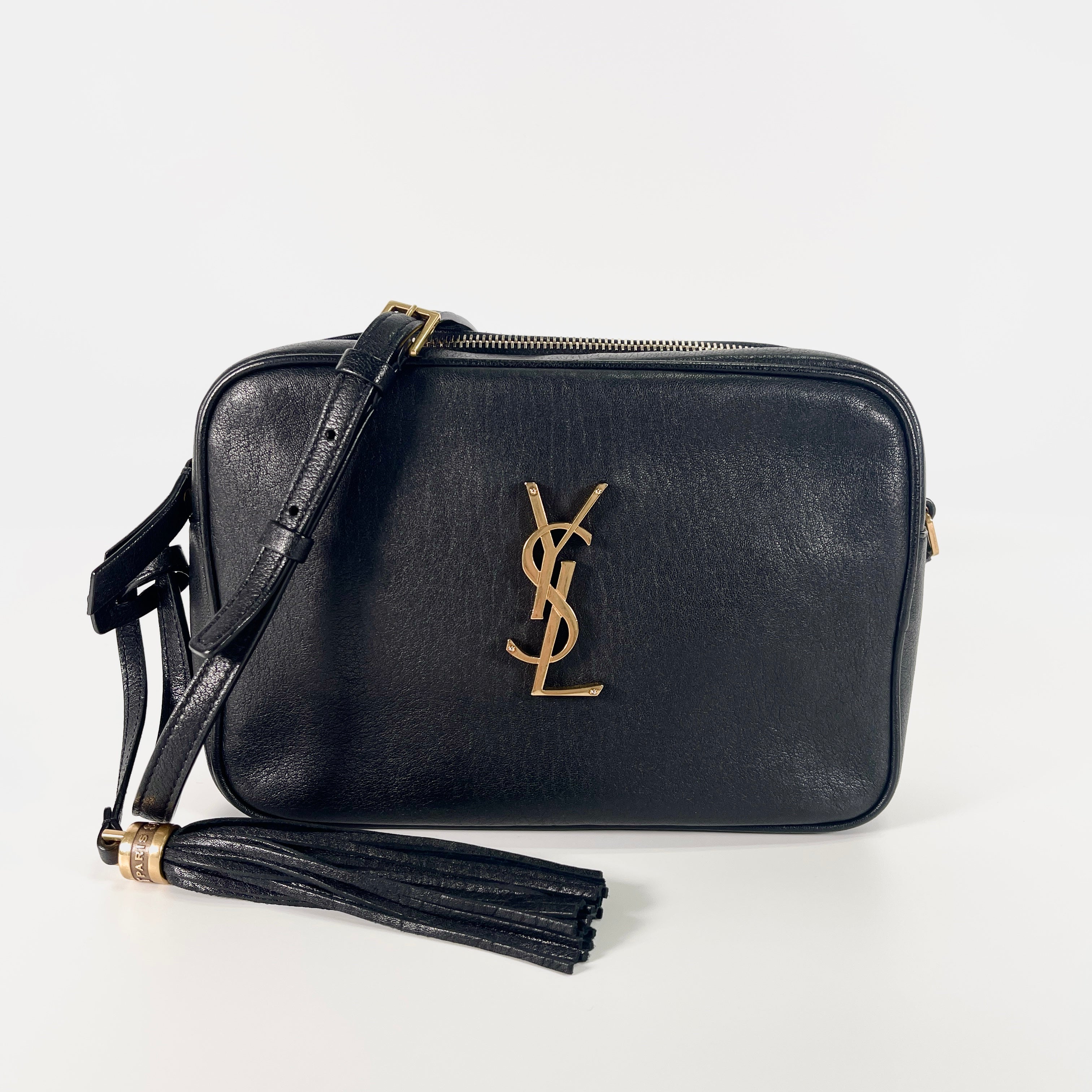 2603 secondhand SAINTLAURENT camera bag calf black