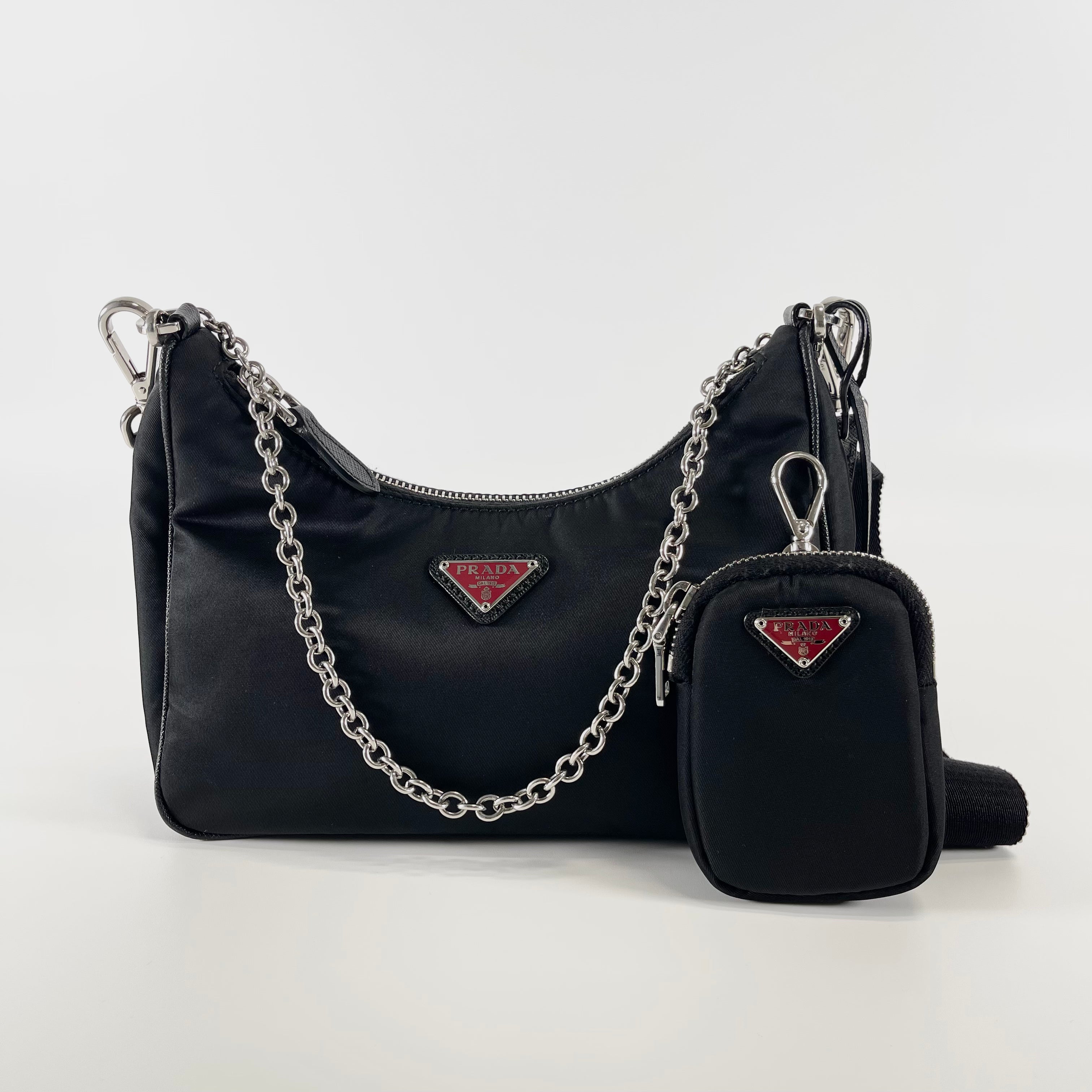 2602 secondhand PRADA brand bag nylon Re Edition2005Re black