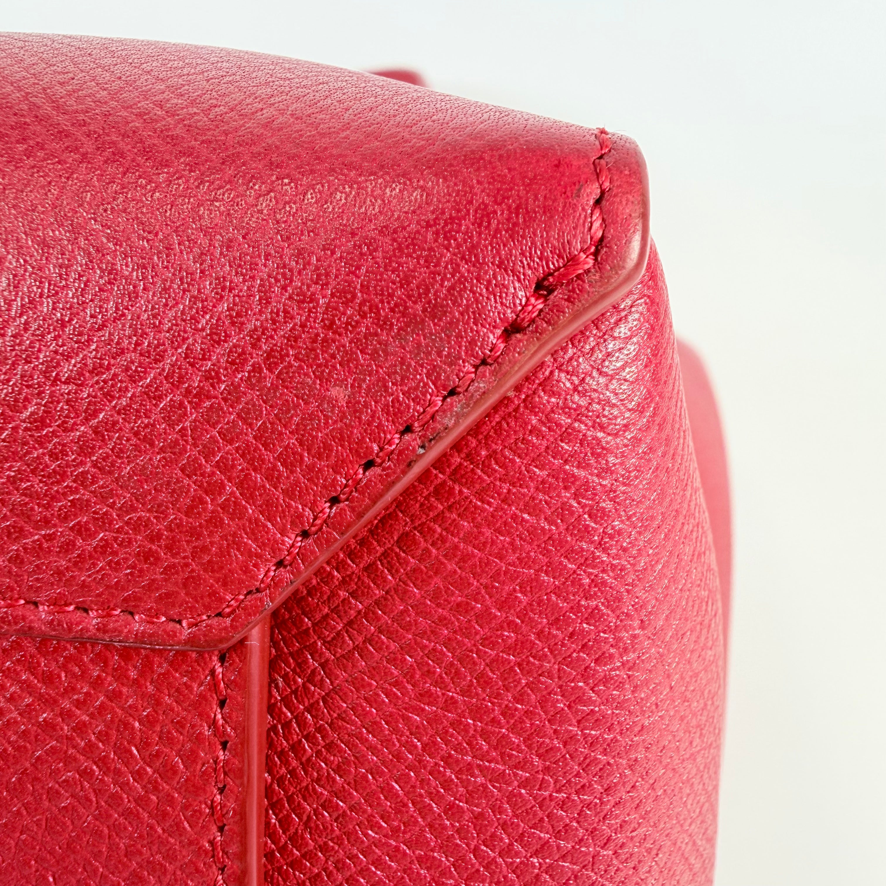 2608 secondhand CELINE belt back 2WAY Red leather