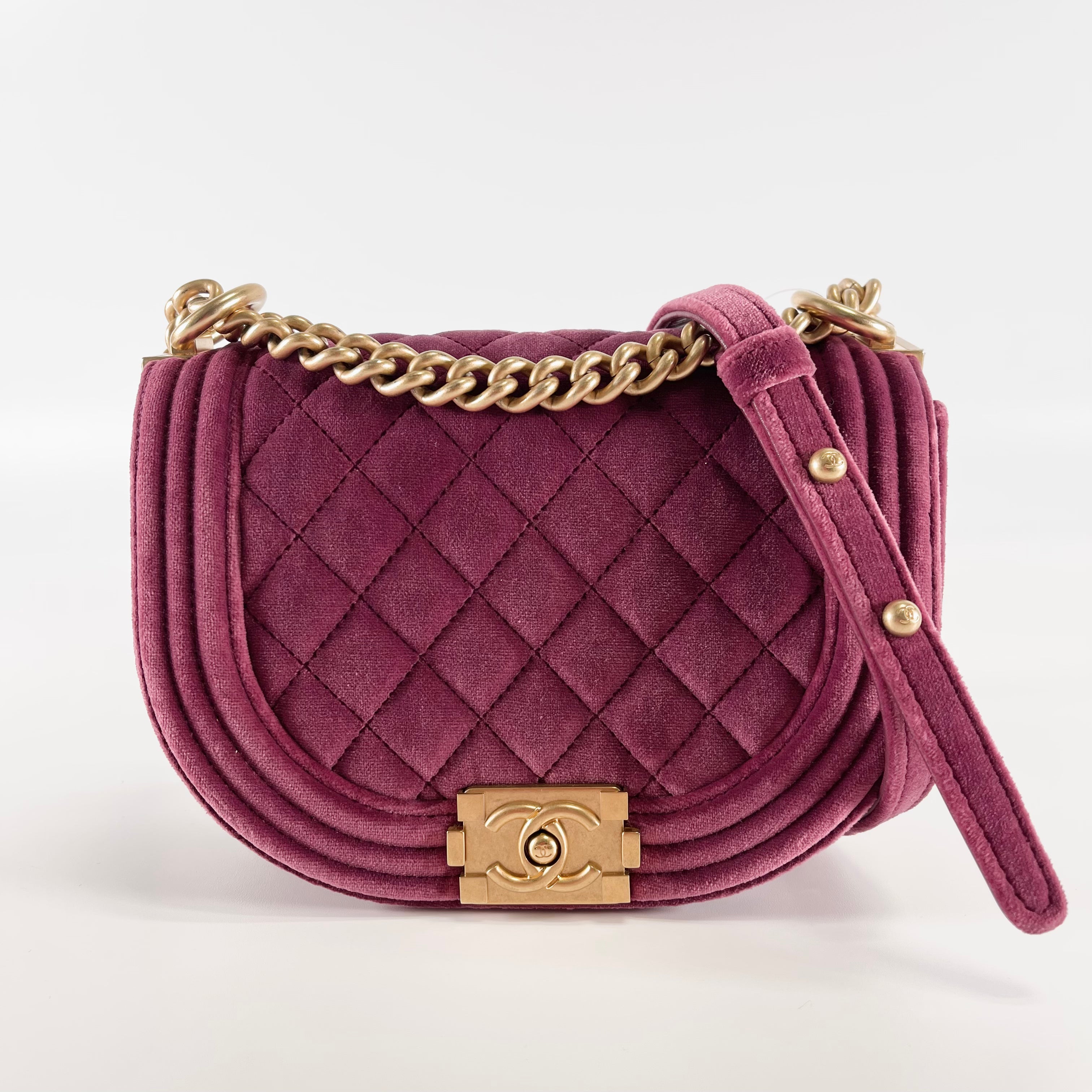 2603 secondhand CHANEL Velour shoulder IC