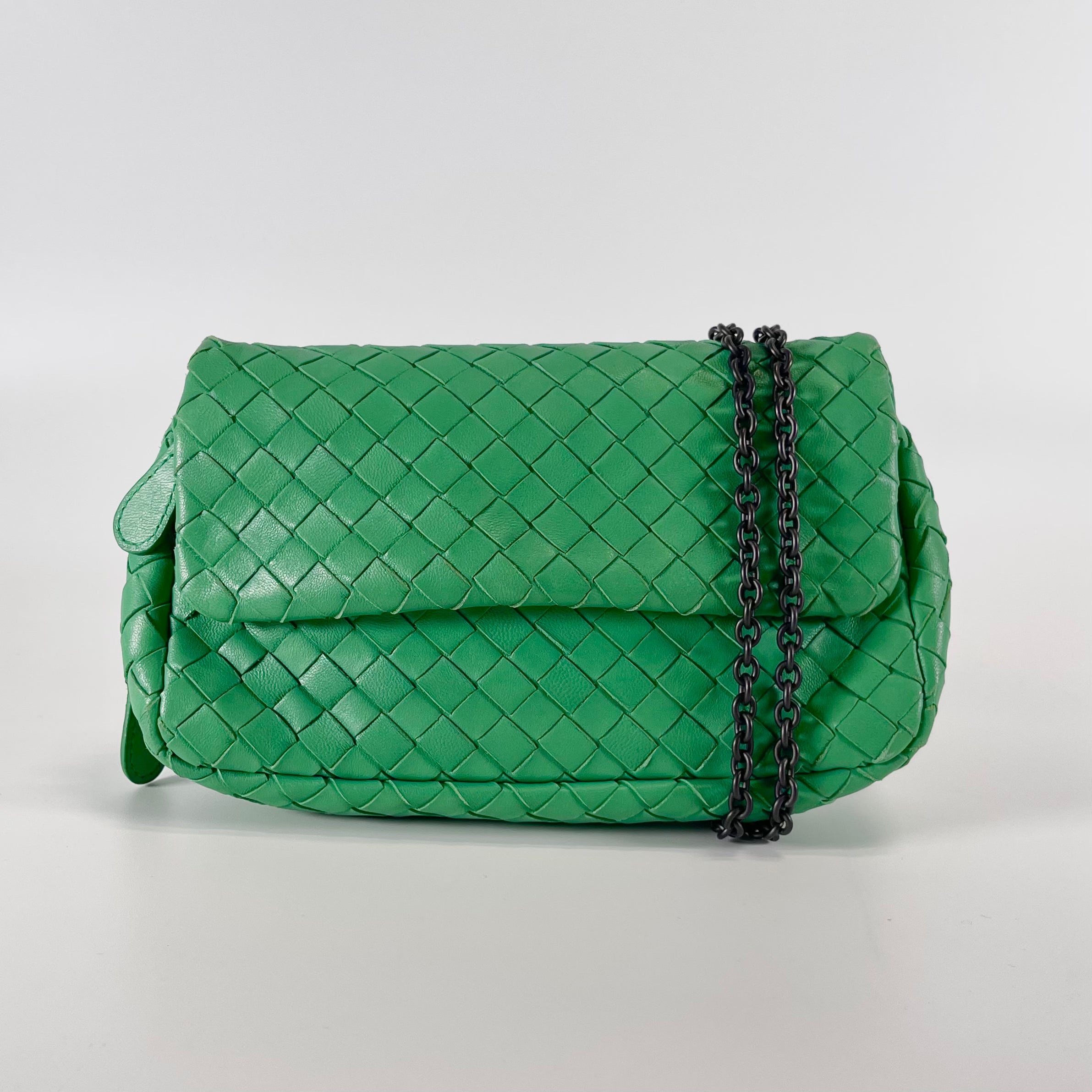 2512 secondhand  BOTTEGAVENETA Intrecciato leather Chain Shoulder Bag