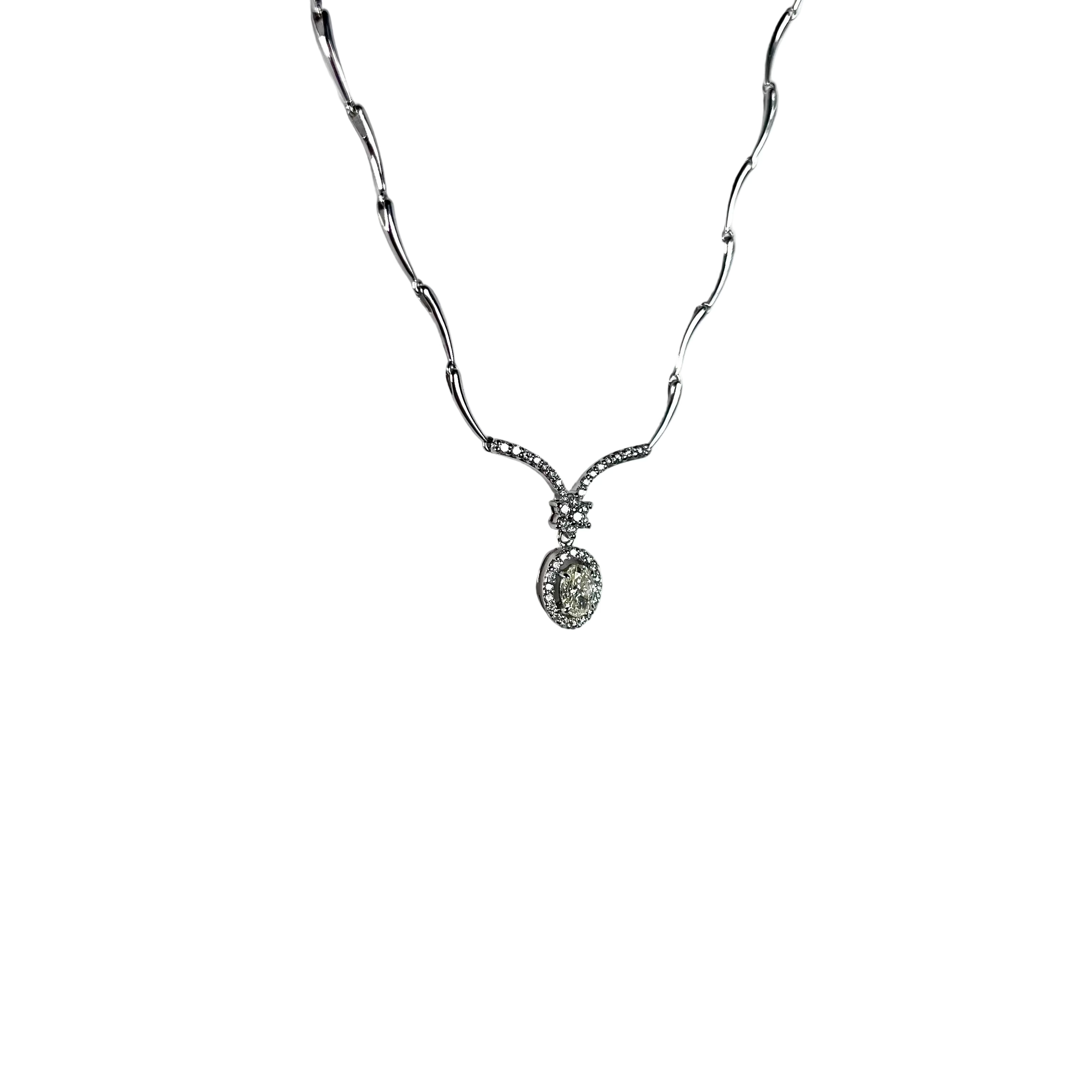 2511 Necklace K18/K14WG(585) Diamond 0.515ct Diamond 0.14ct 7g