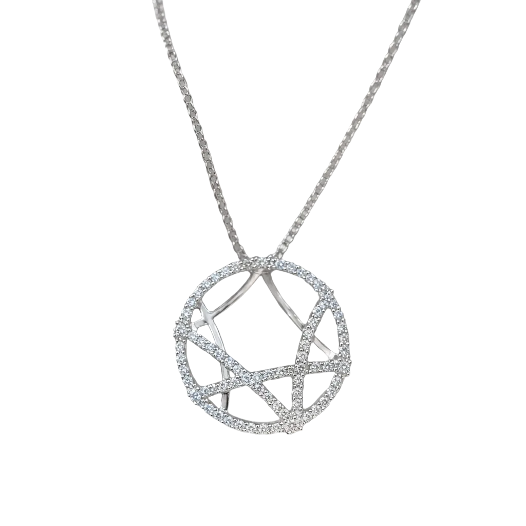 2605 secondhand VA　K18WG necklace 　D0.35ct　4.1g　50㎝