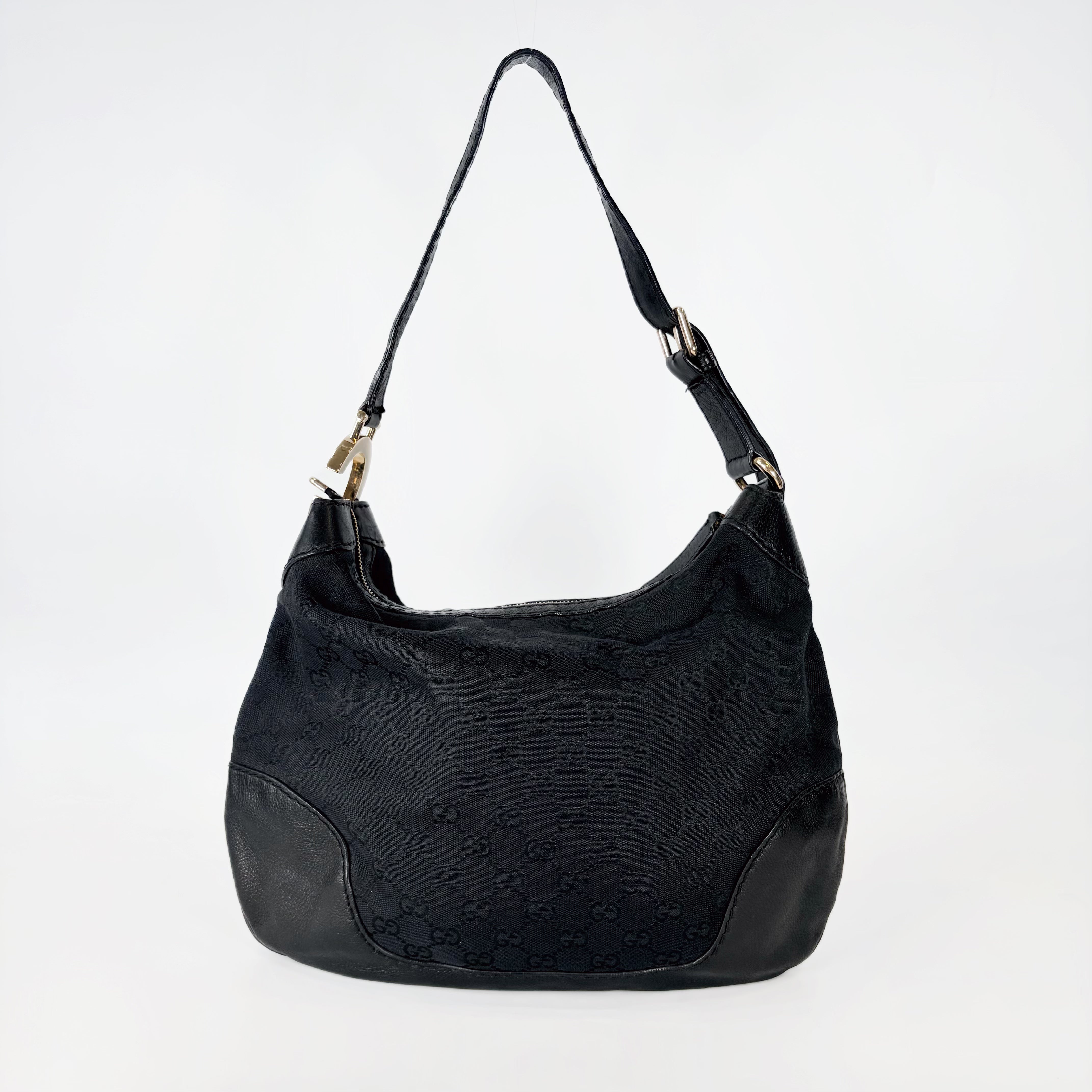 2604 secondhand GUCCI Shoulder bag GG Pattern canvas black
