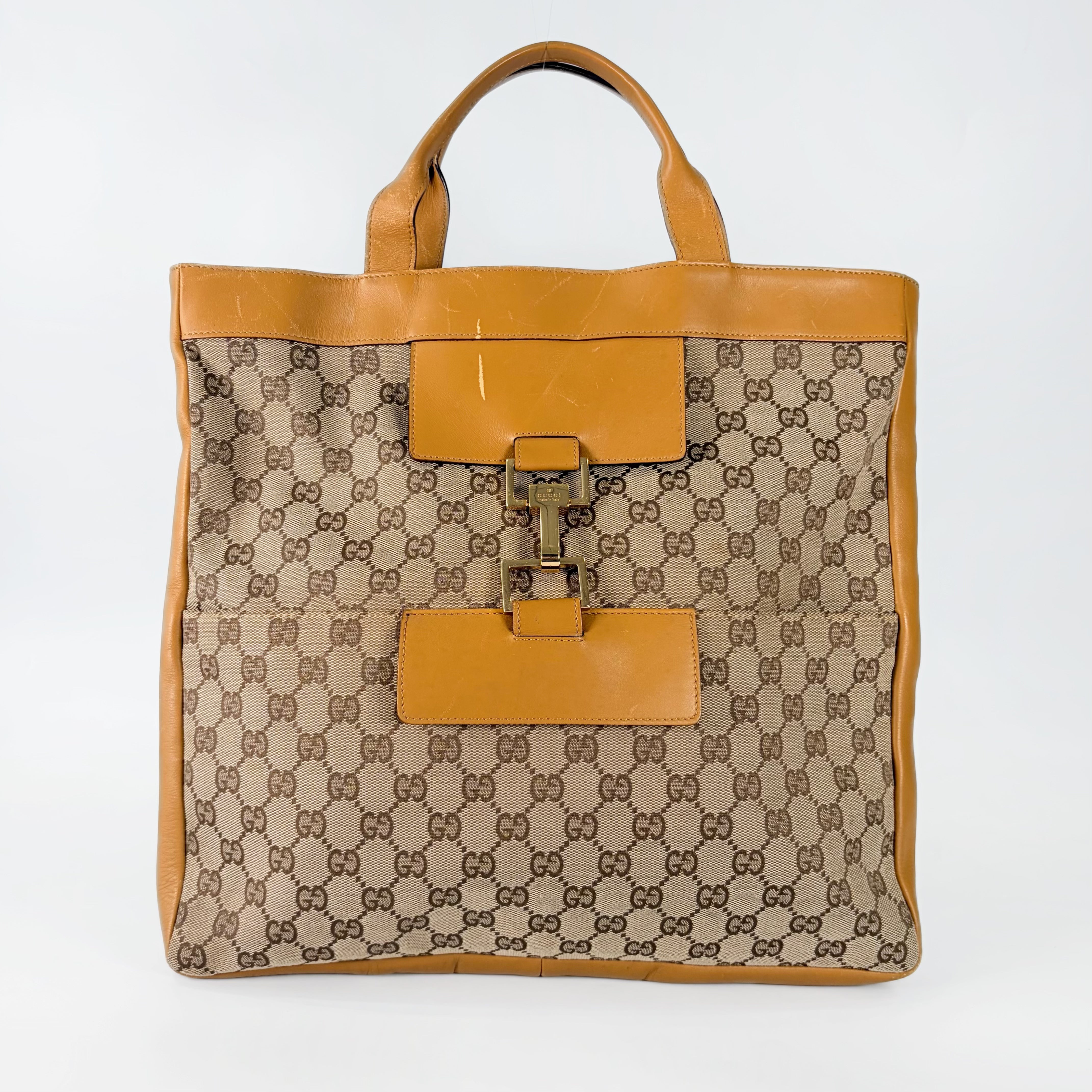 2605 secondhand GUCCI Tote Bag Vertical WG Pattern Jackie metal fittings