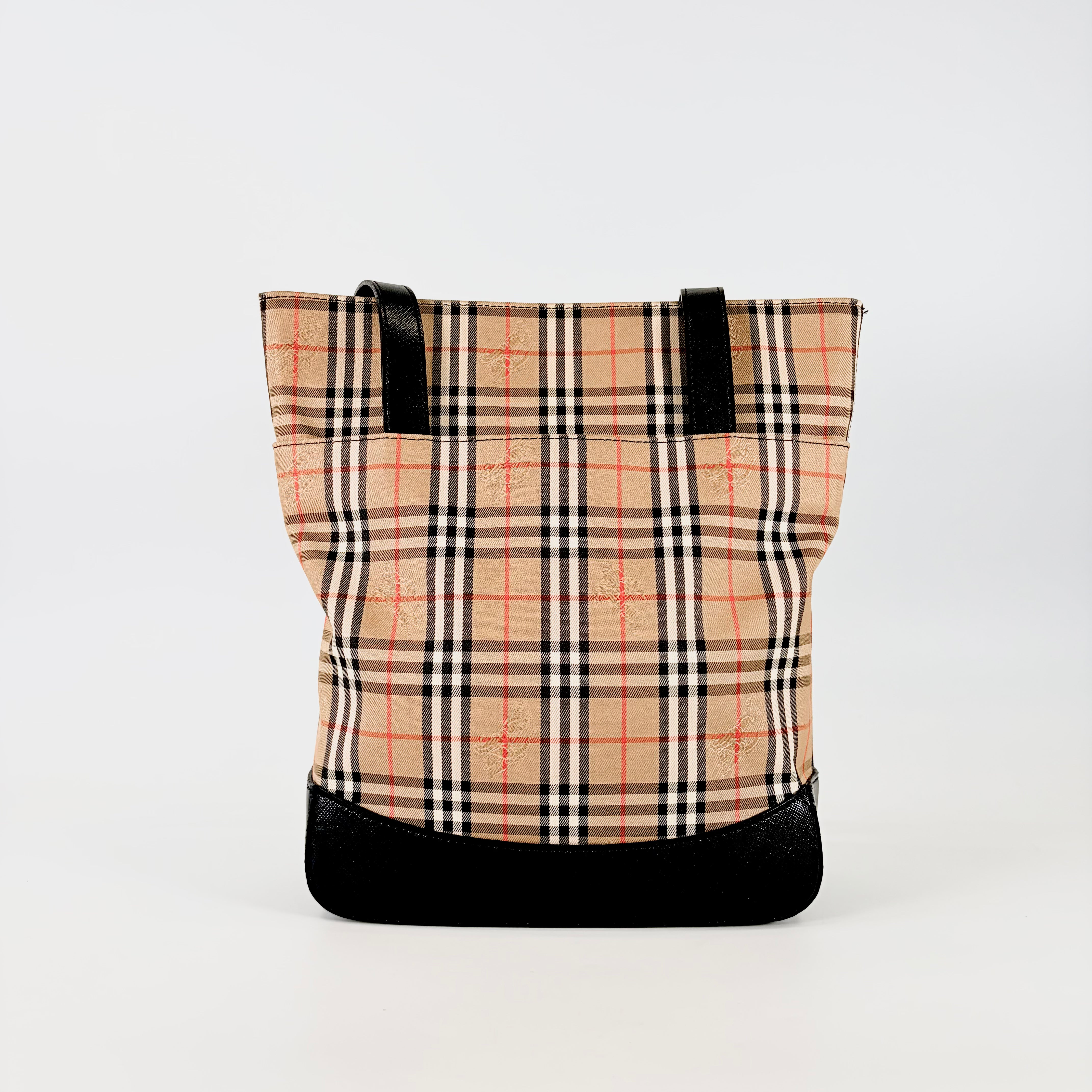 2604 secondhand BURBERRY check hand bag