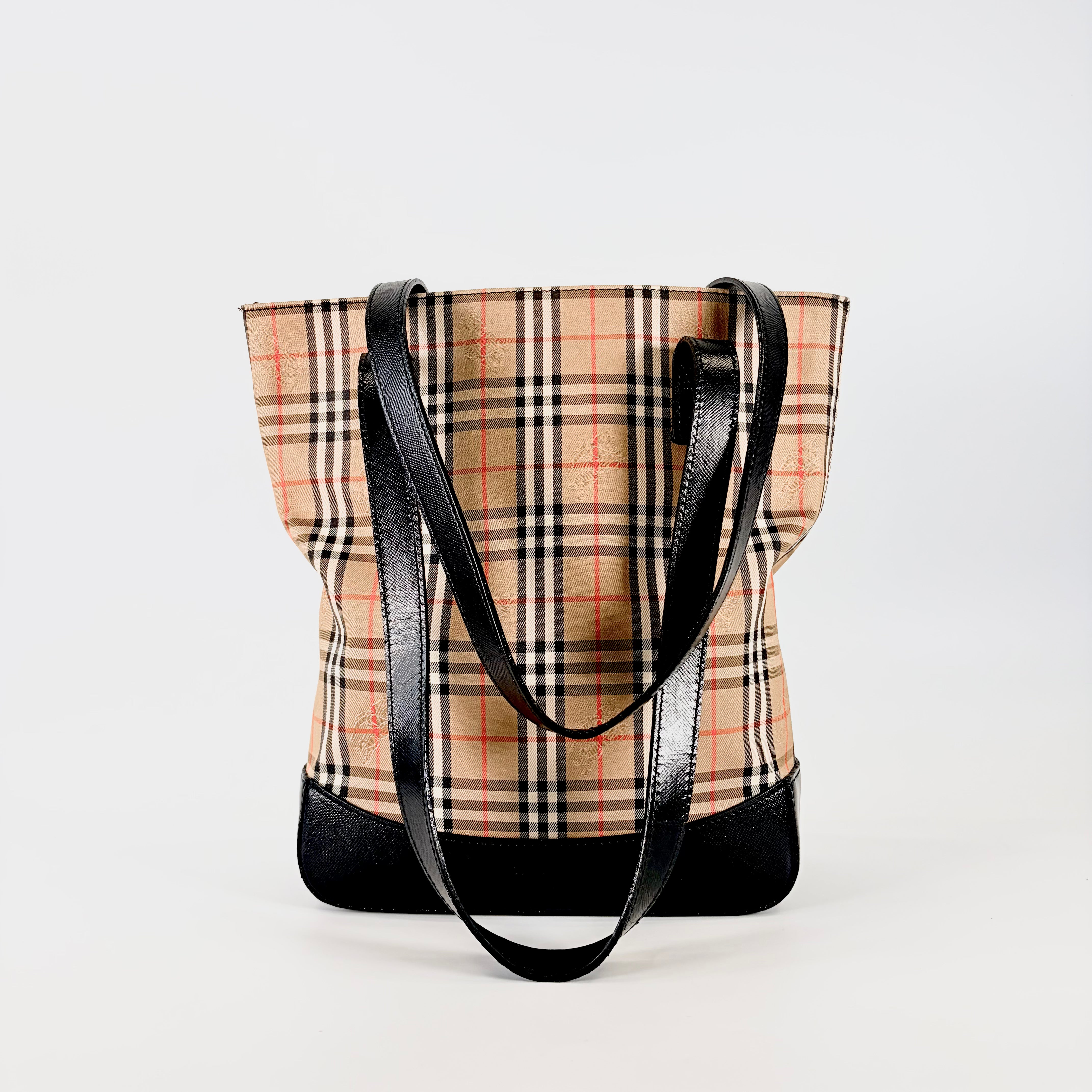 2604 secondhand BURBERRY check hand bag