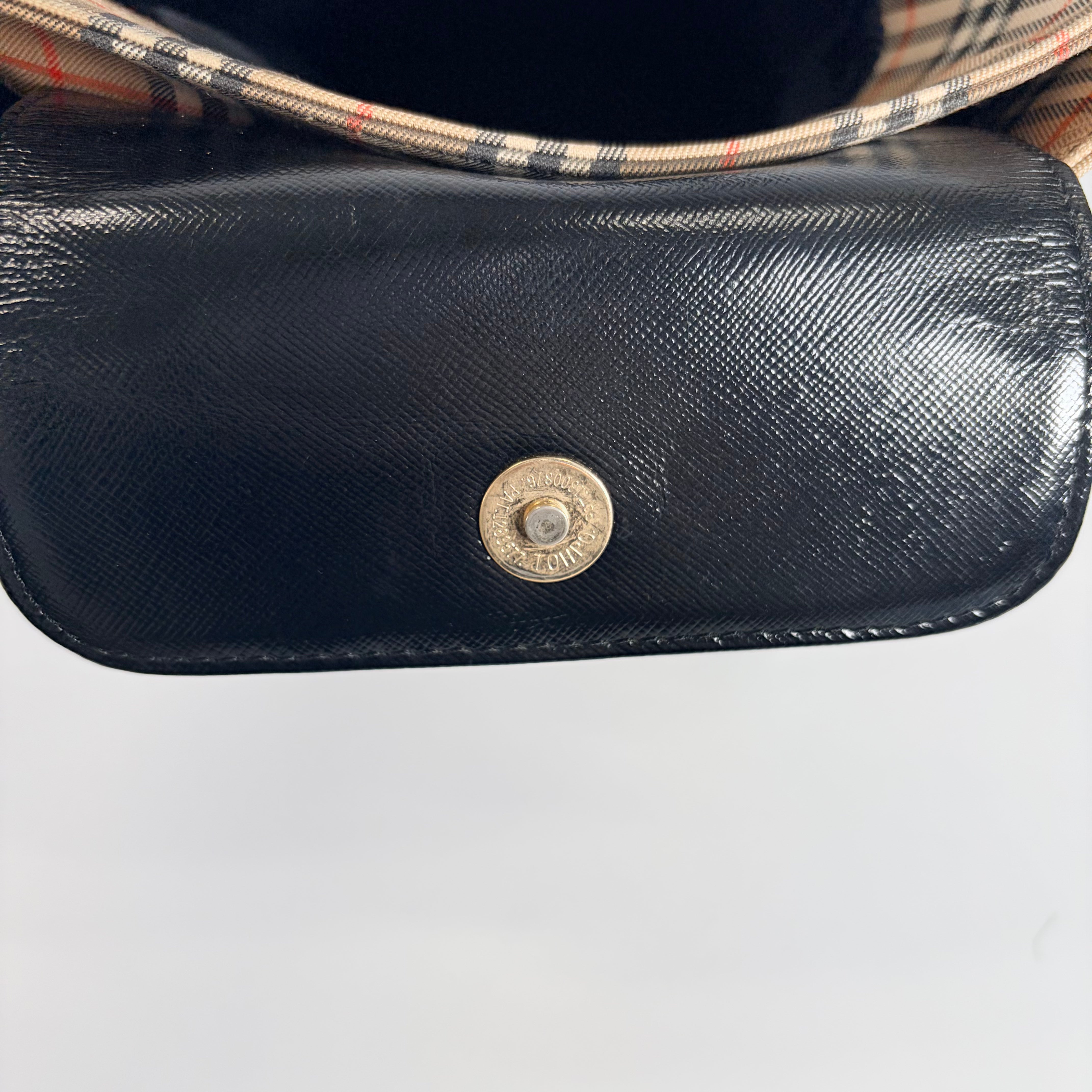 2604 secondhand BURBERRY check hand bag