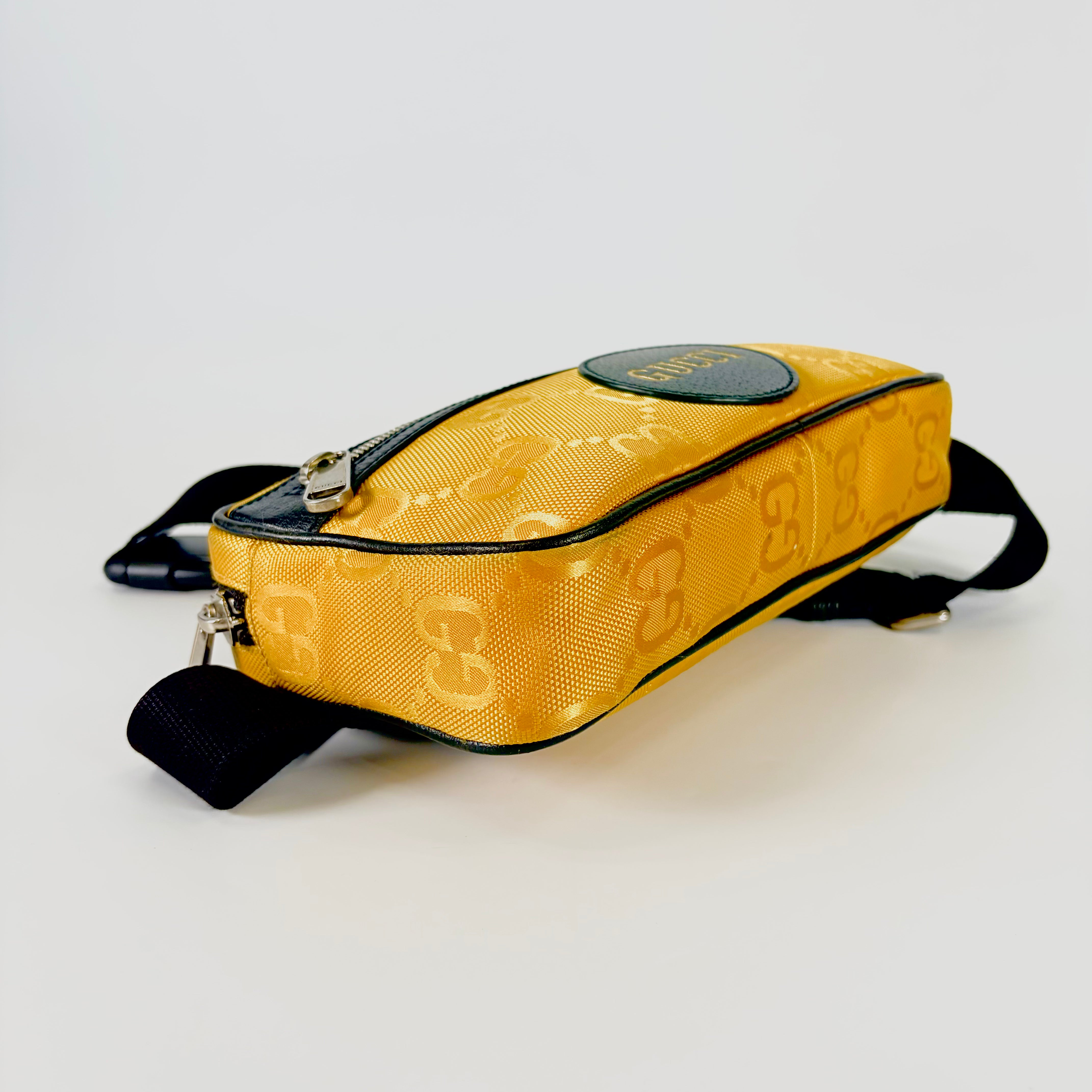 2605 secondhand GUCCI Belt Bag GG nylon canvas Yellow