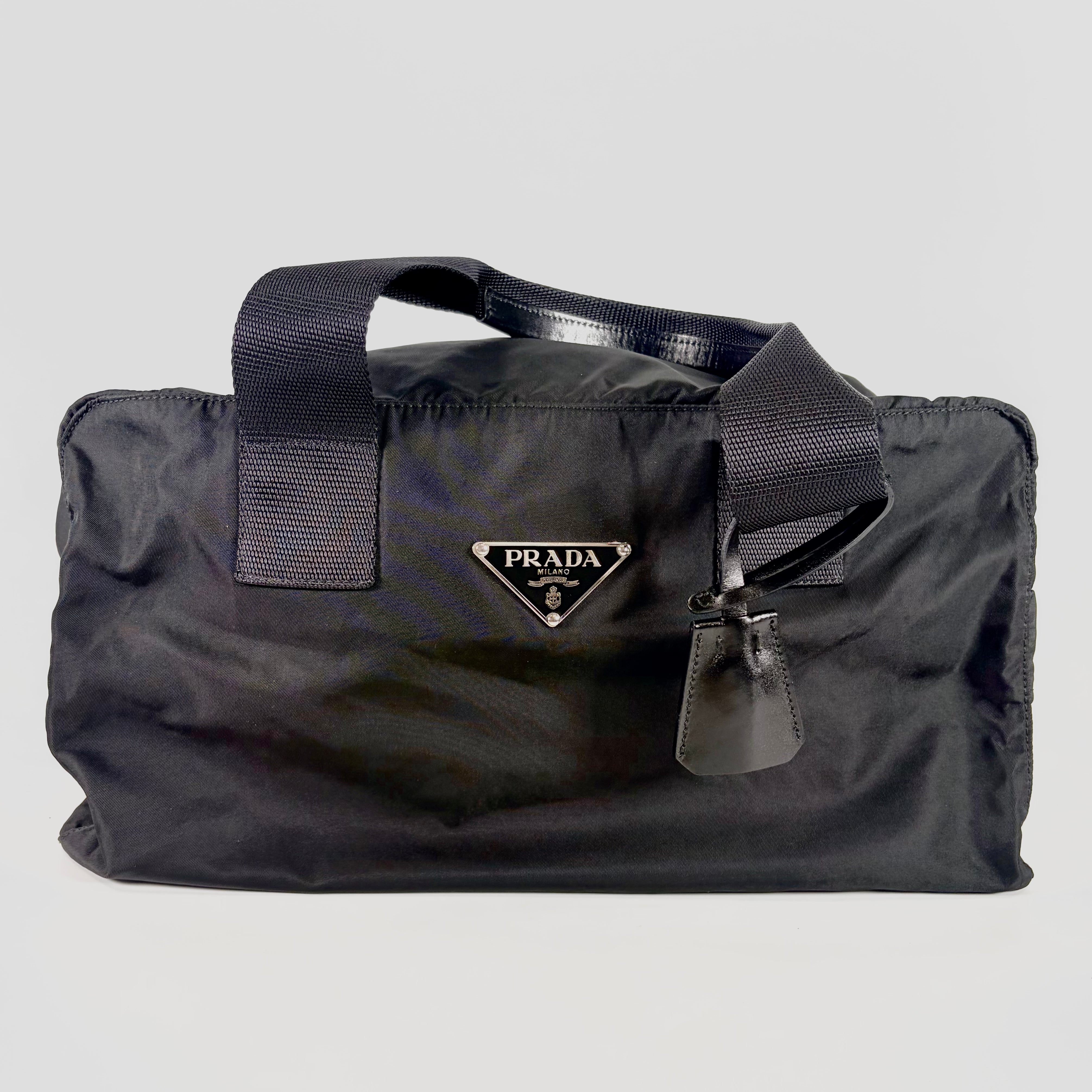2605 secondhand PRADA Boston bag BR109 9 VELA SPORT NERO