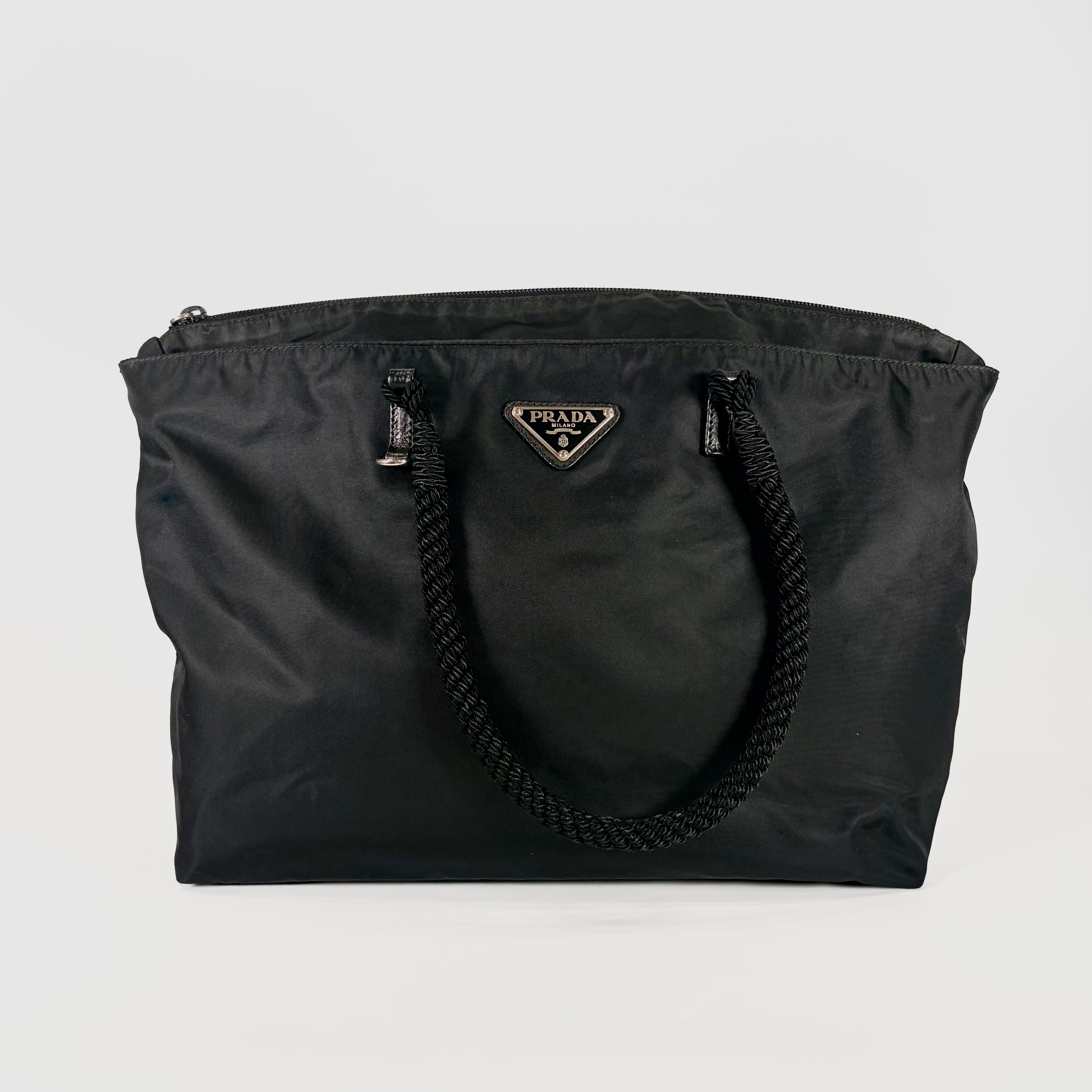 2605 secondhand PRADA Tote Bag BR3170 TESSUTO SHOPPINNERO