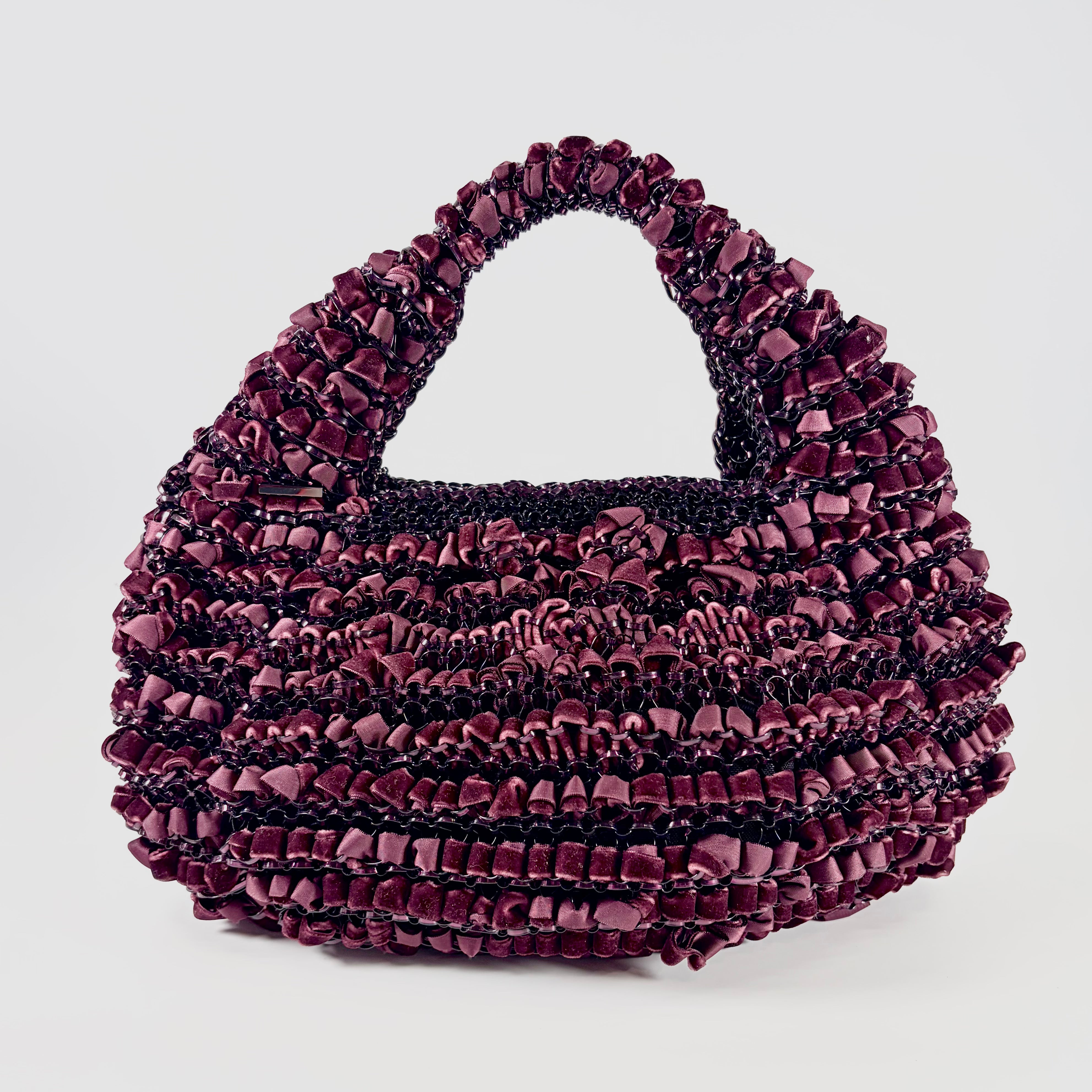 2605 secondhand Wire bag Velour purple