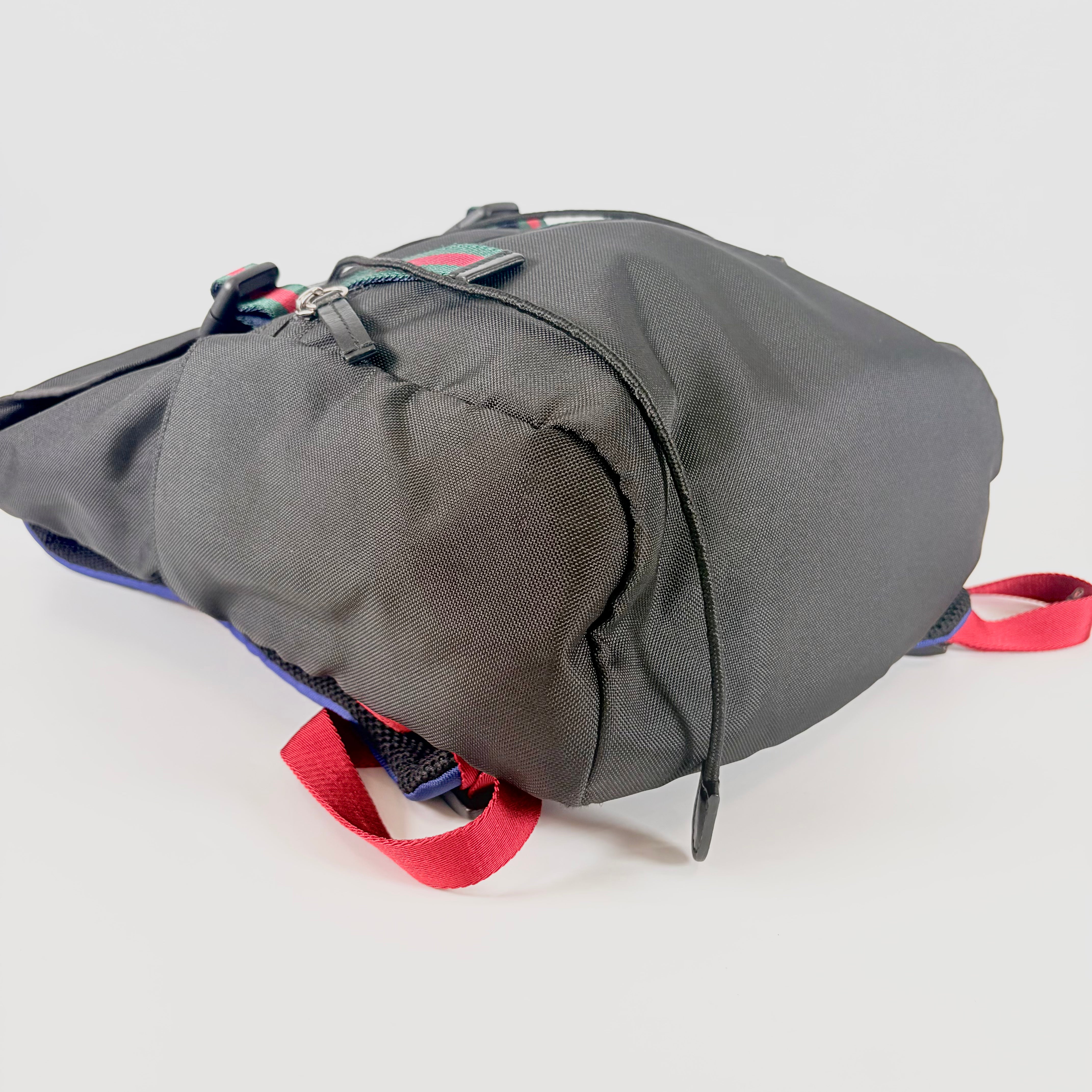 2605 secondhand GUCCI brand bag 450982 canvas Sherry backpack black