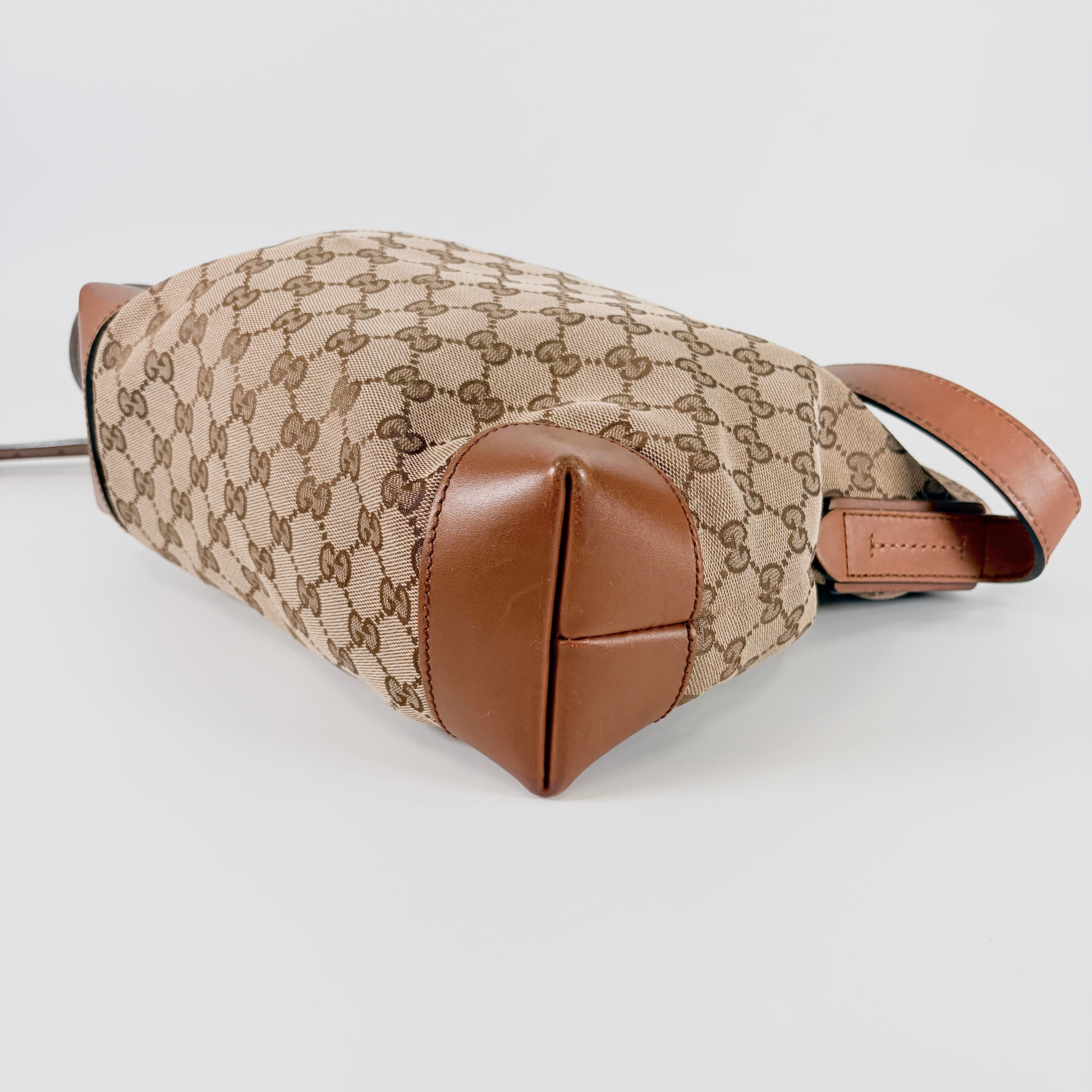2605 secondhand GUCCI 337598■GG canvas Sherry line 337598 leather Shoulder bag shoulder bag / Crossbody Bag