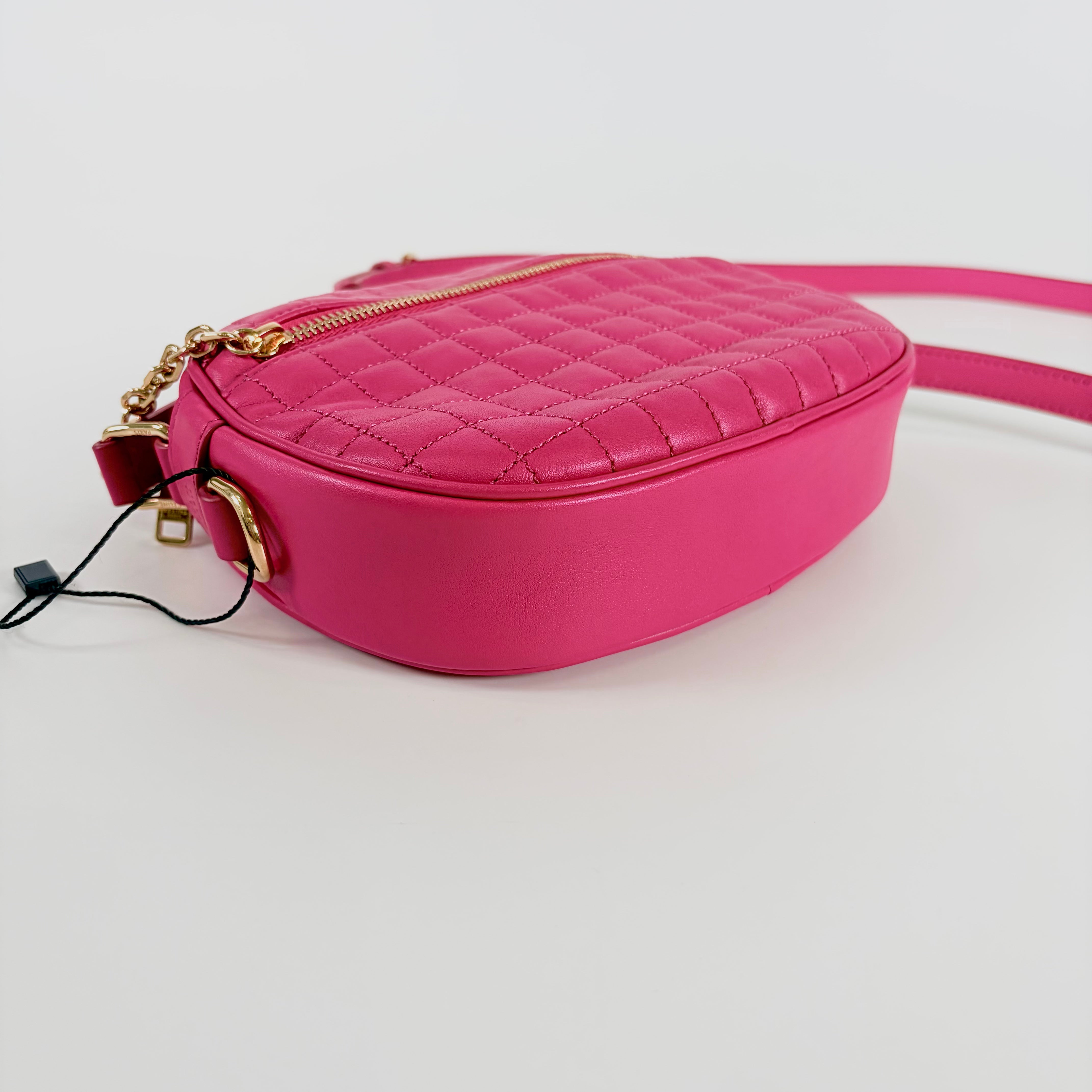 2604 secondhand CELINE Shoulder bag quilting leather pink