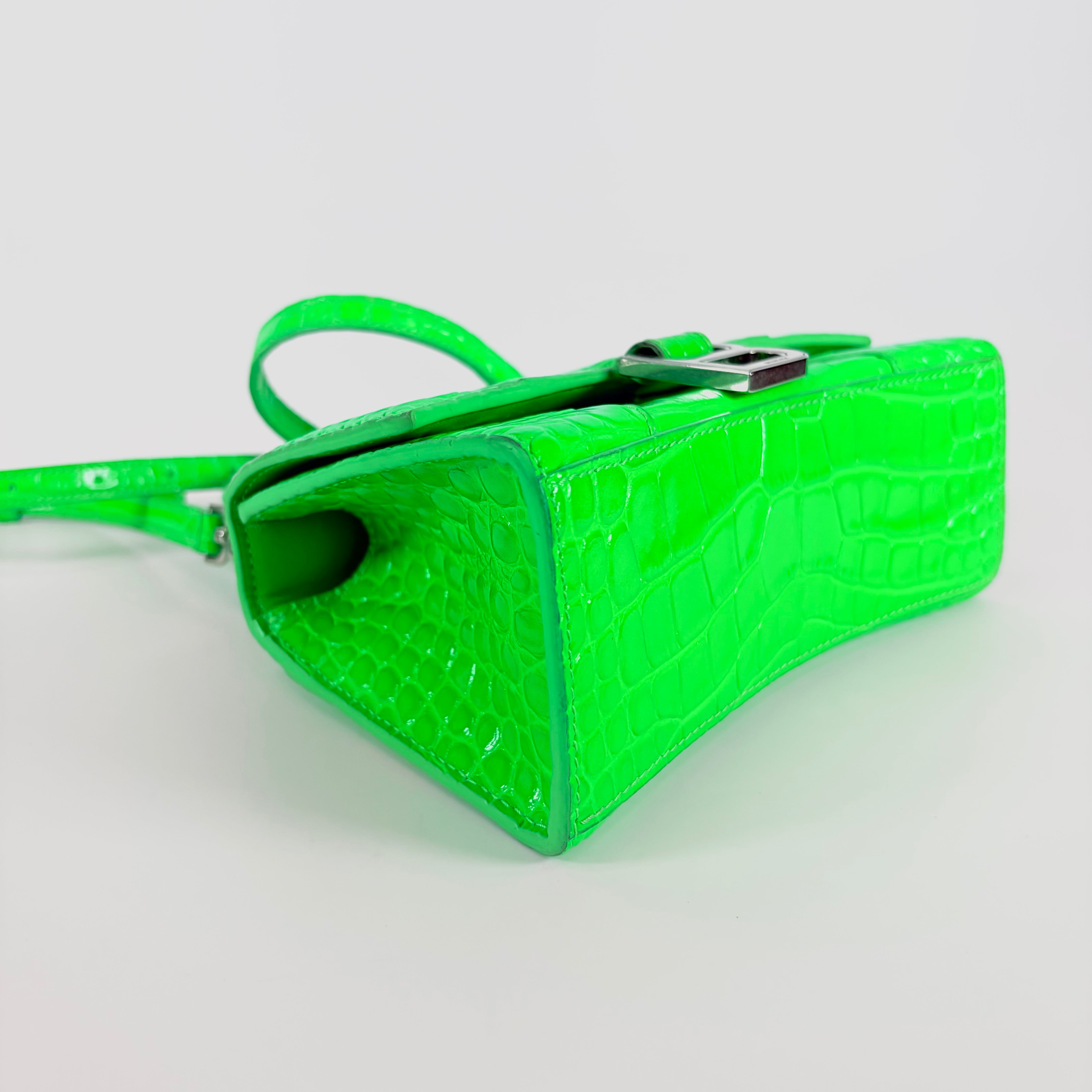 2604 secondhand BALENCIAGA Hourglass XS 2way Shoulder bag green