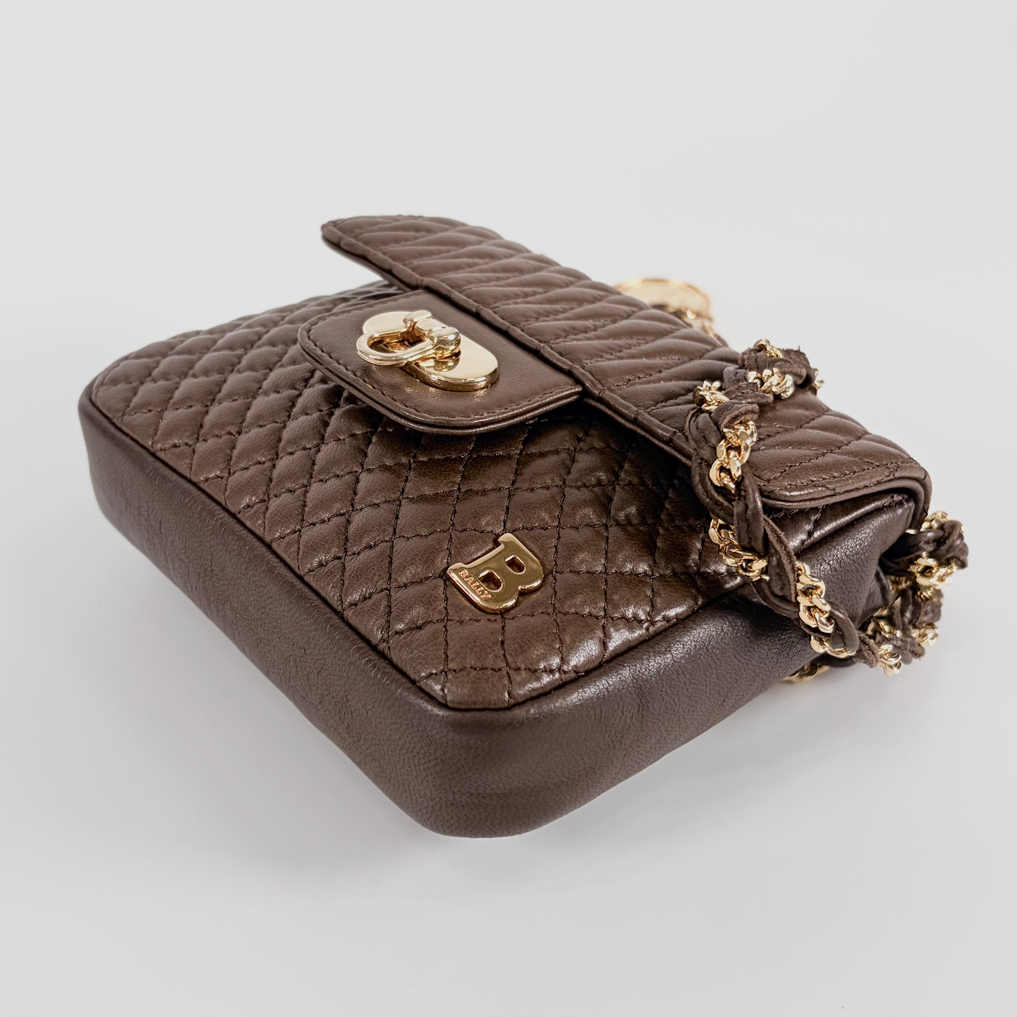 2604 secondhand BALLY 2WAY hand Waist bag Brown
