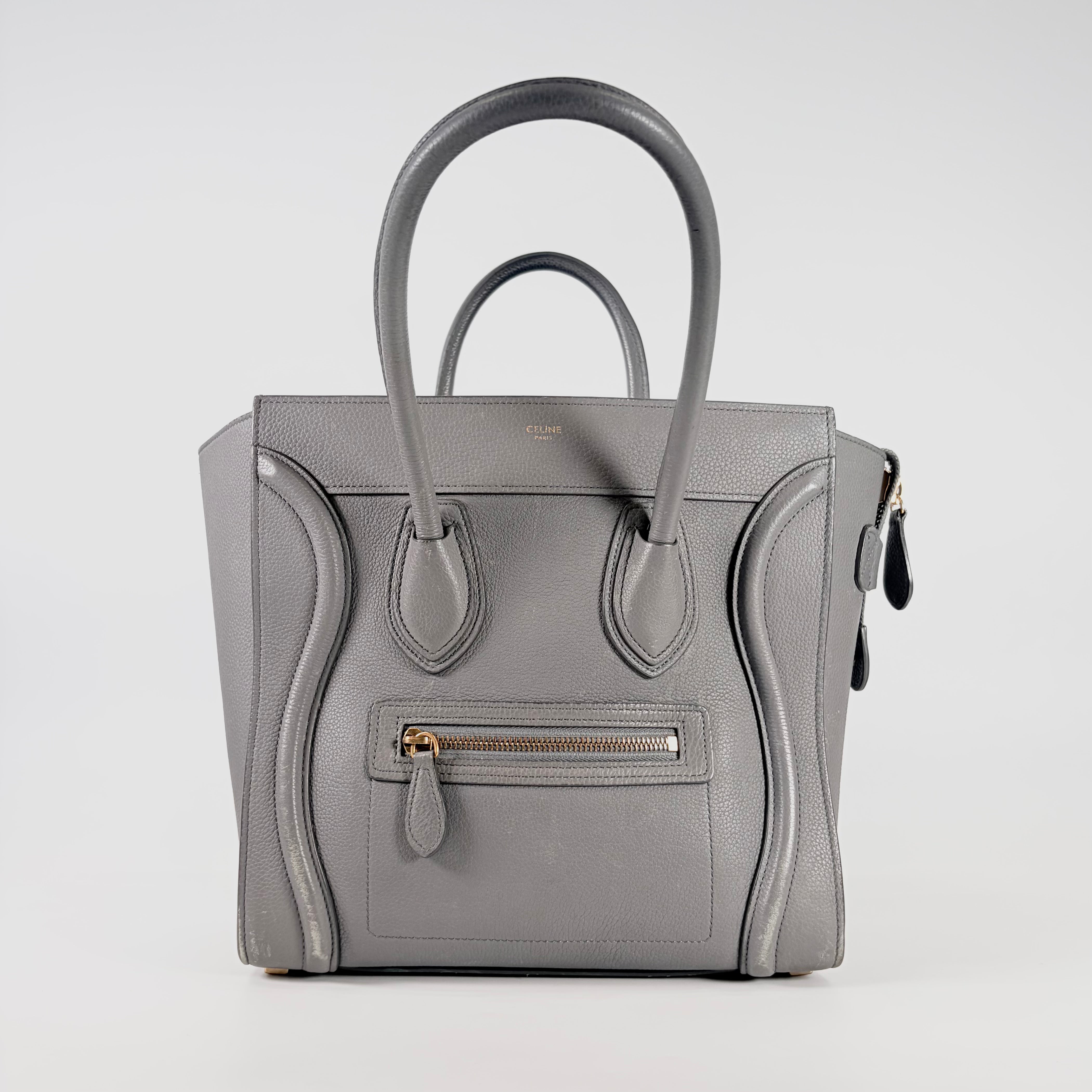 2606 secondhand CELINE leather Shoulder bag gray