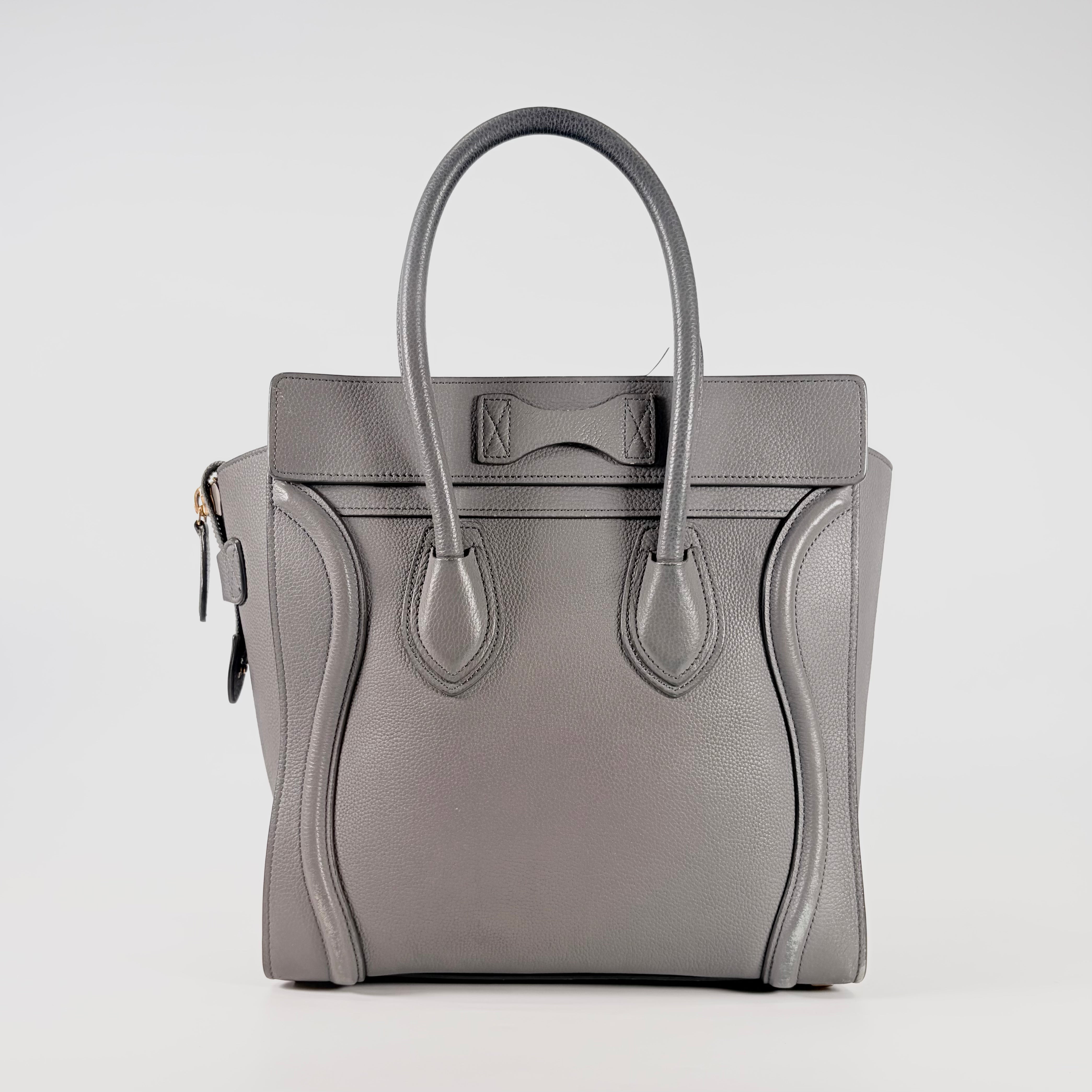 2606 secondhand CELINE leather Shoulder bag gray