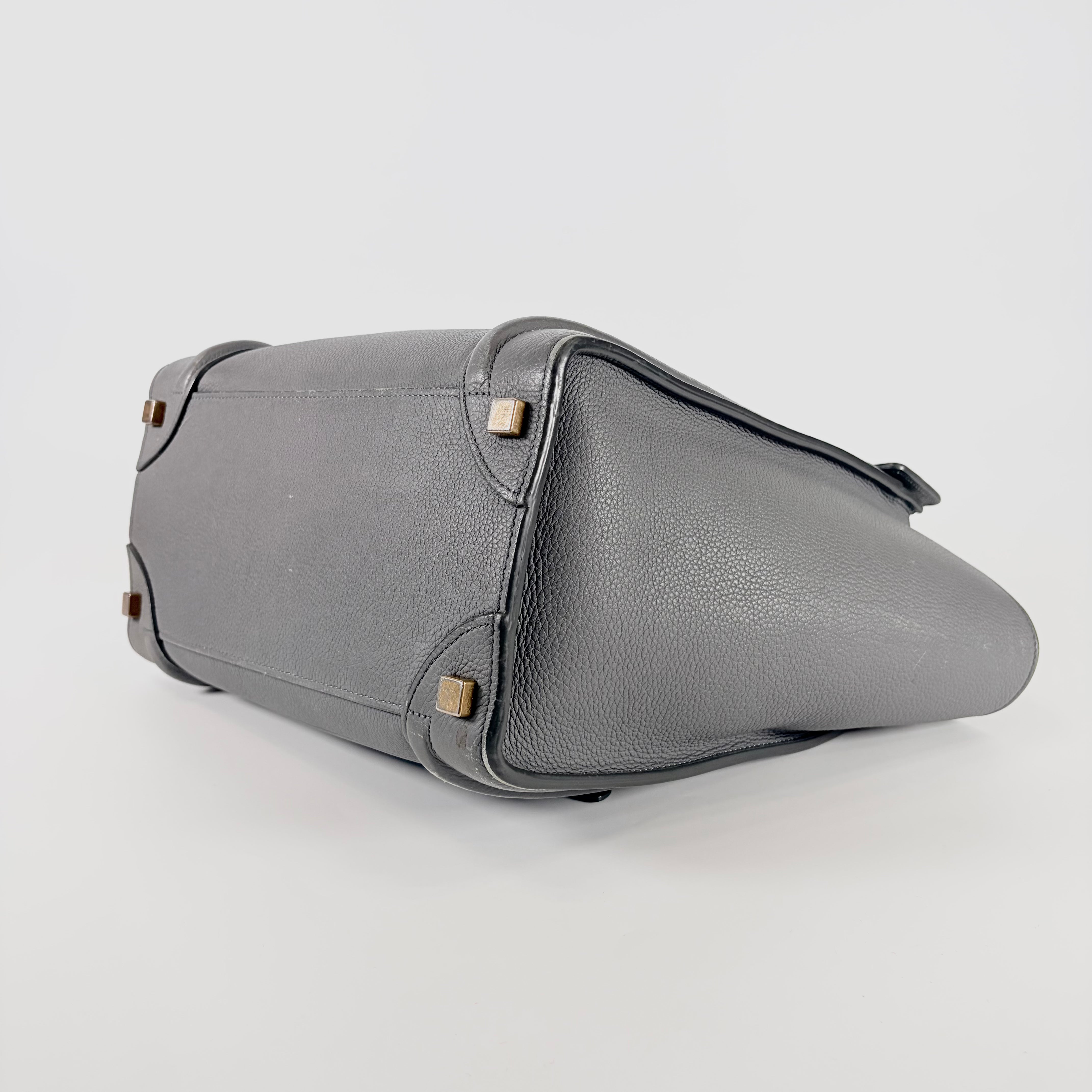 2606 secondhand CELINE leather Shoulder bag gray