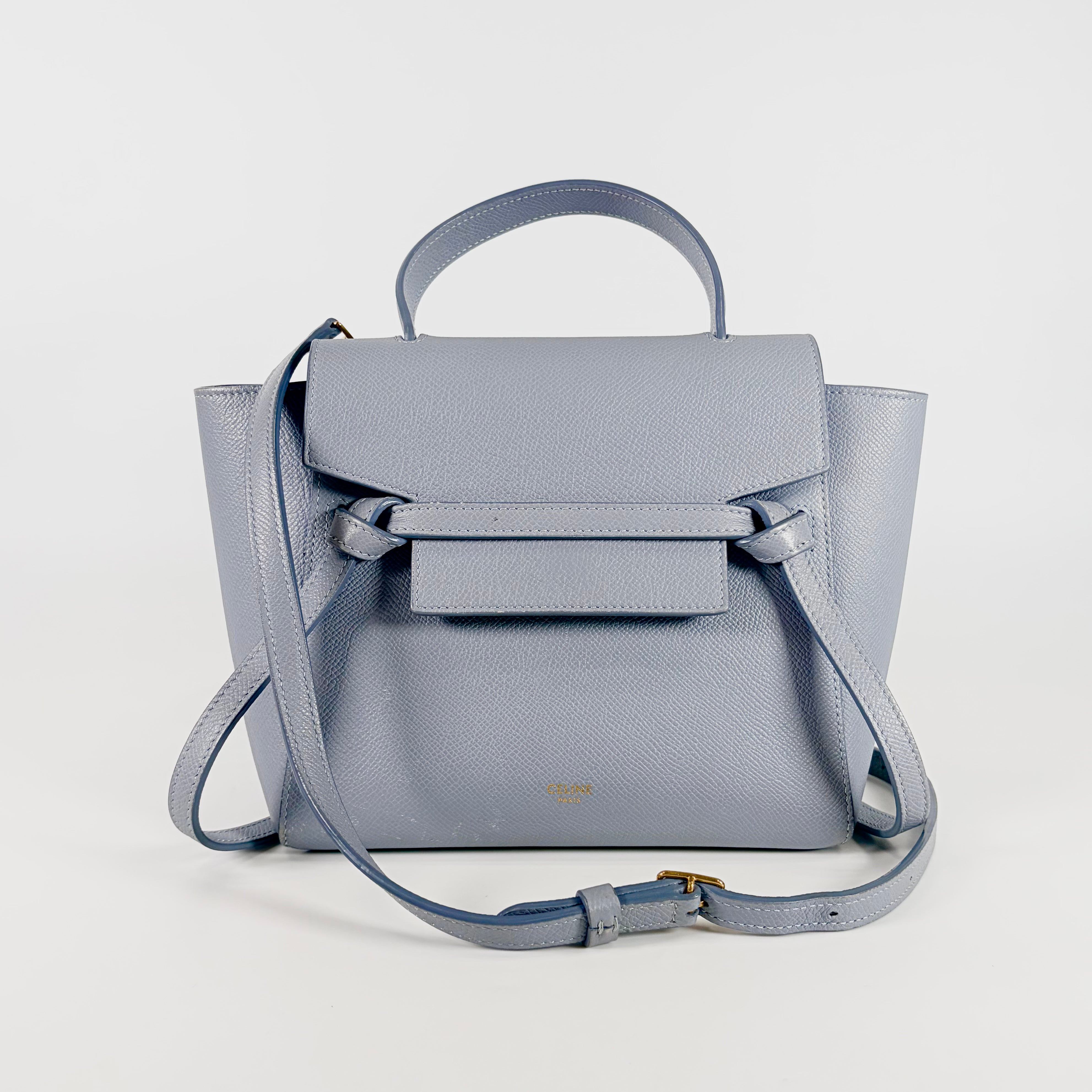 2604 secondhand CELINE Belt Bag Nano 2WAY Light blue