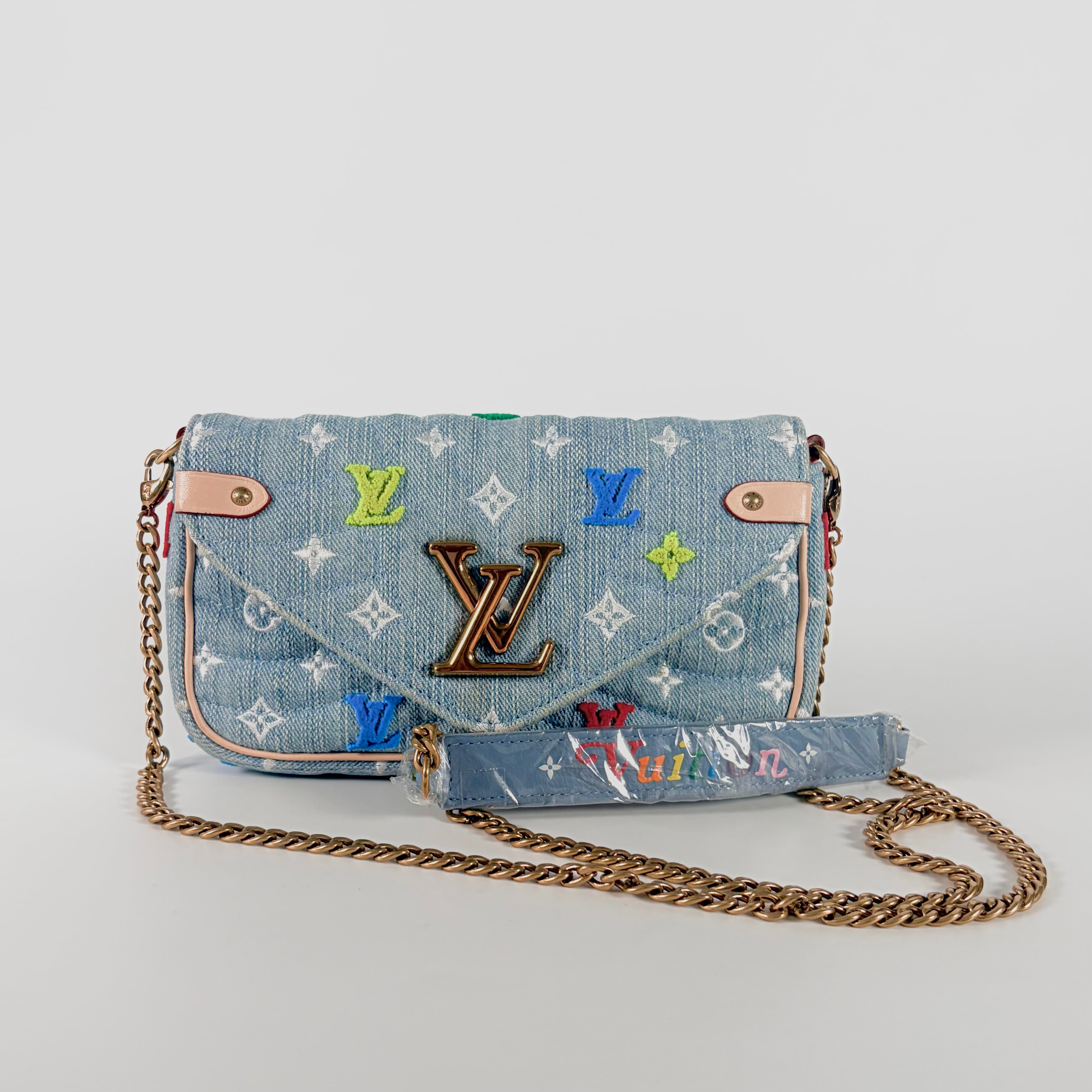 2605 secondhand LV New Wave M67531 denim Pochette chain Multicolor TJ1179 shoulder strap