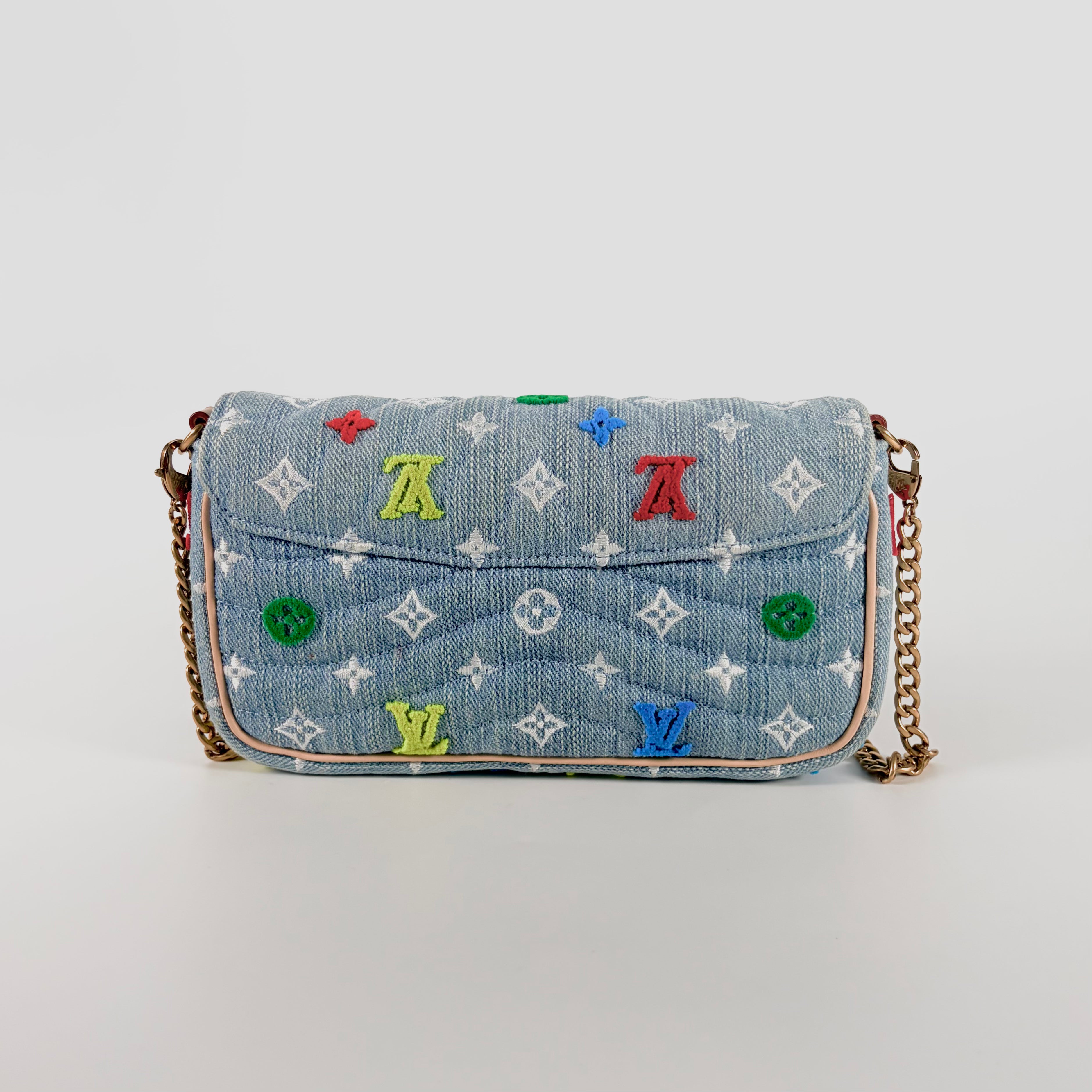 2605 secondhand LV New Wave M67531 denim Pochette chain Multicolor TJ1179 shoulder strap