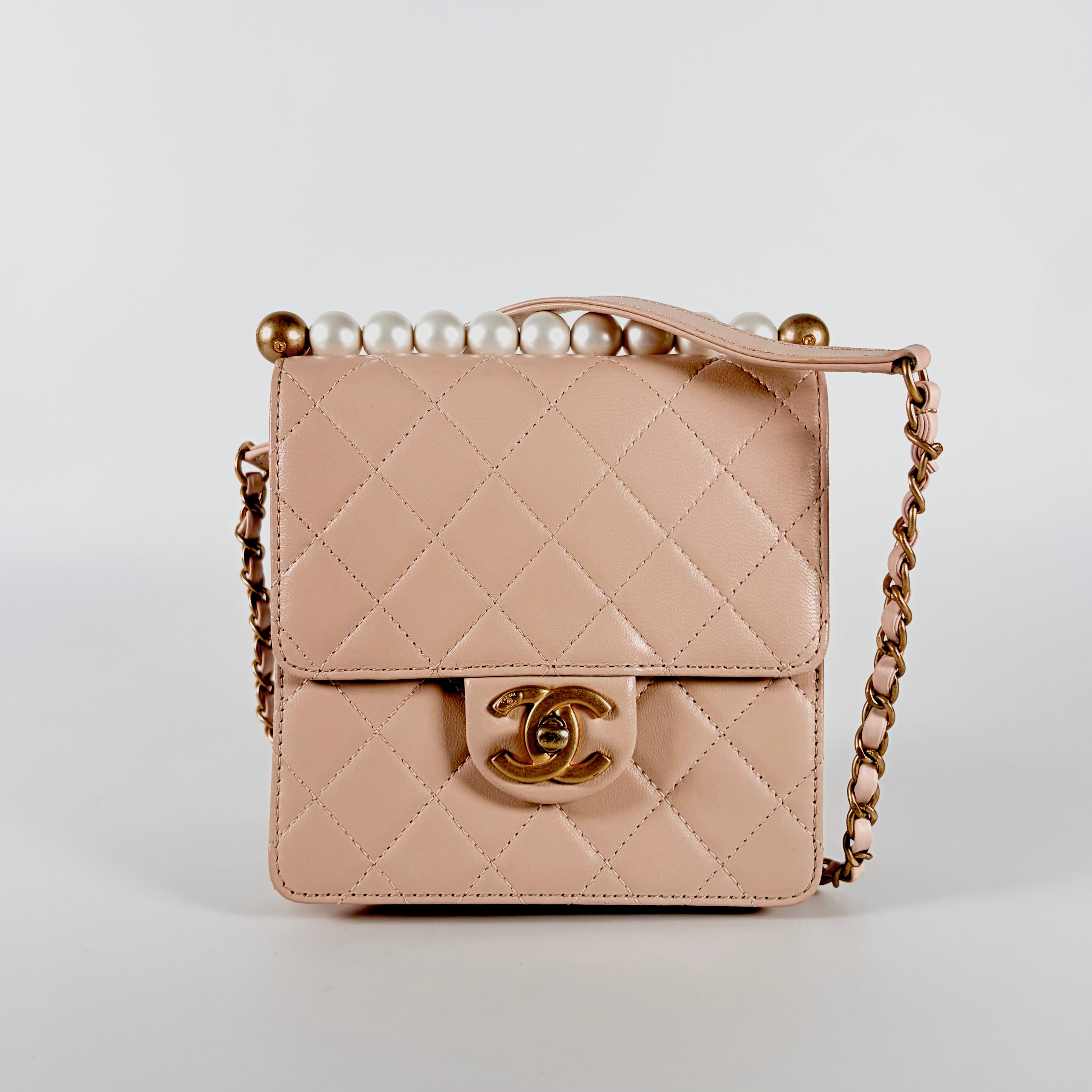 2605 secondhand CHANEL Matelasse Rum Chain Shoulder pink 23