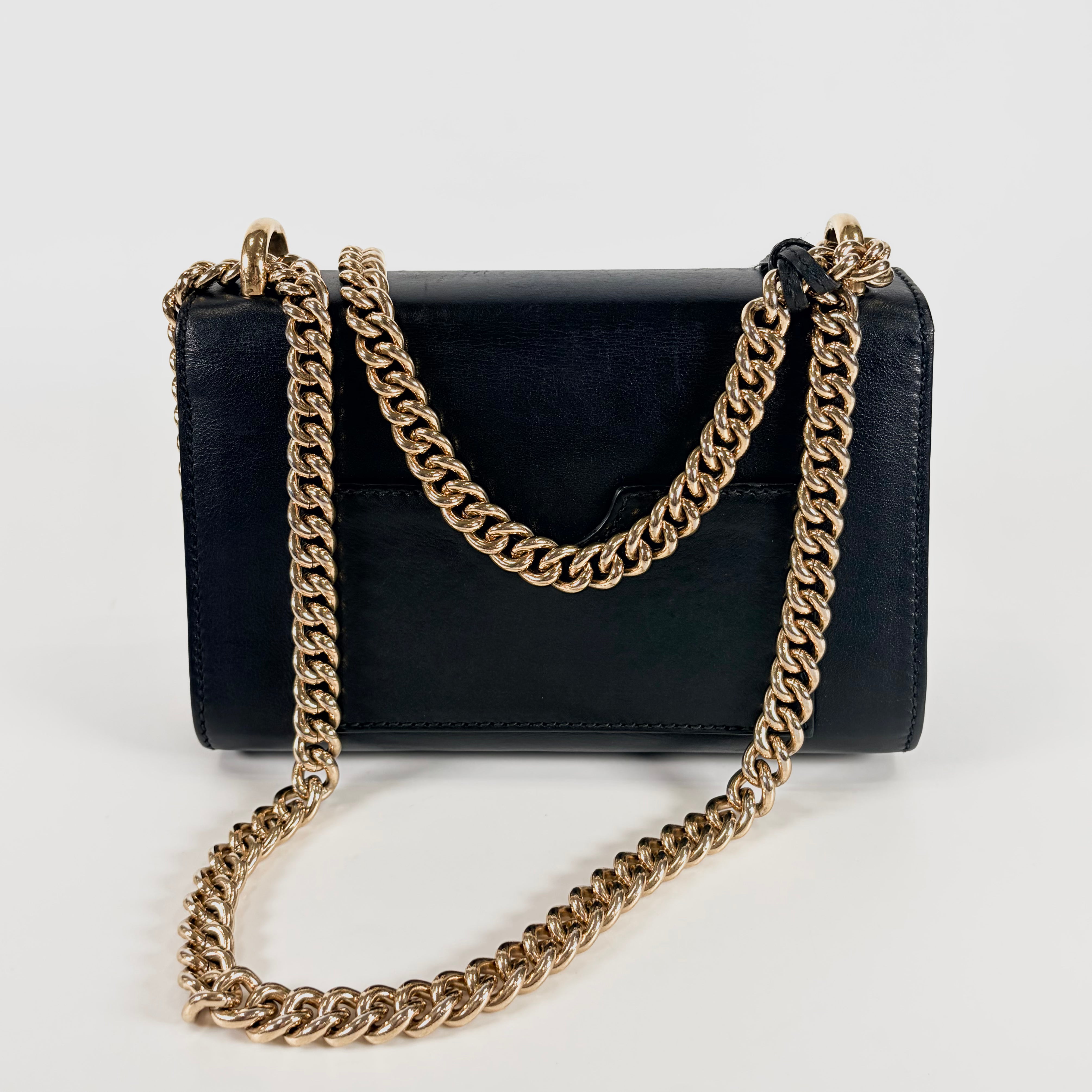 2604 secondhand GUCCI Padlock leather shoulder black