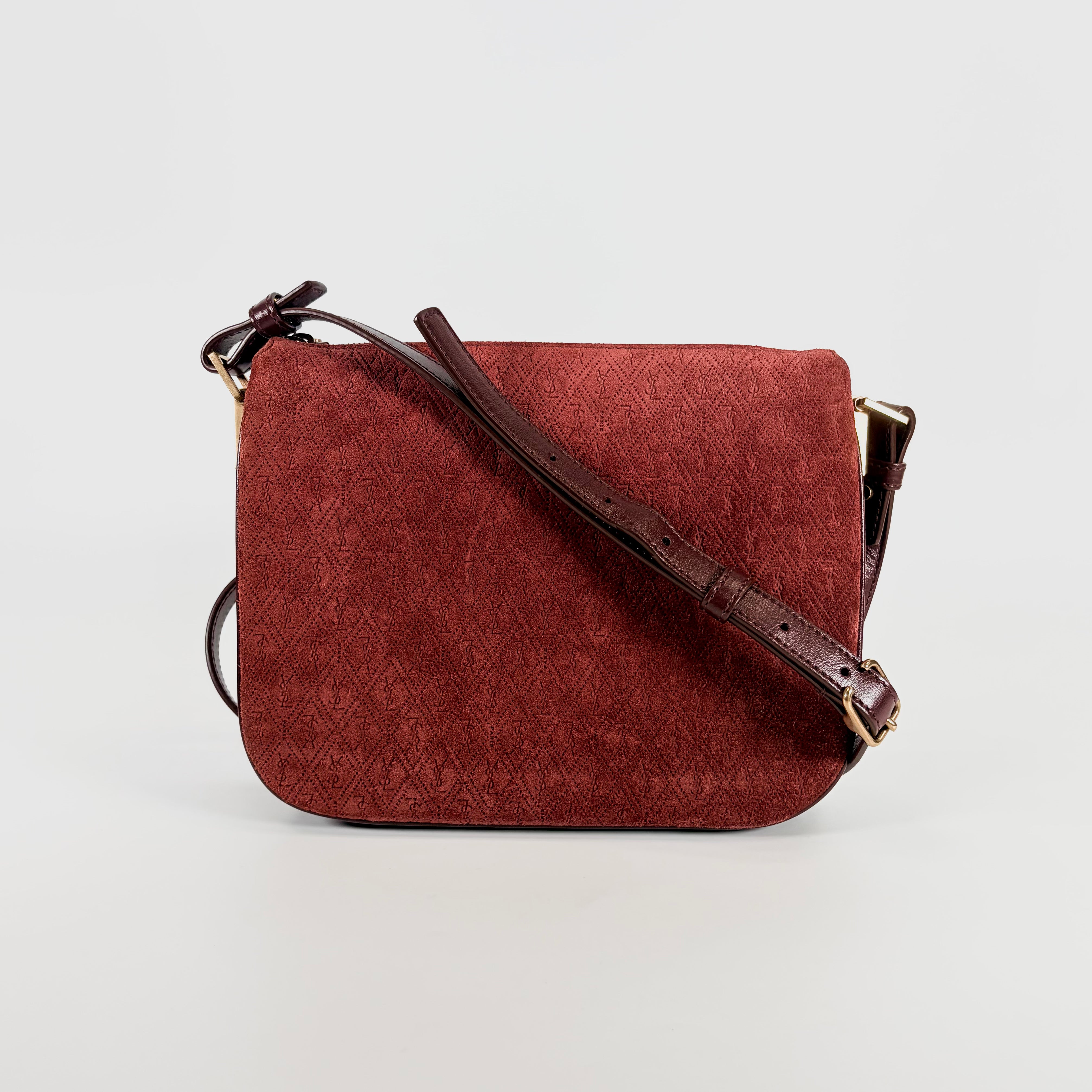 2605 secondhand SAINTLAURENT logo shoulder Bordeaux