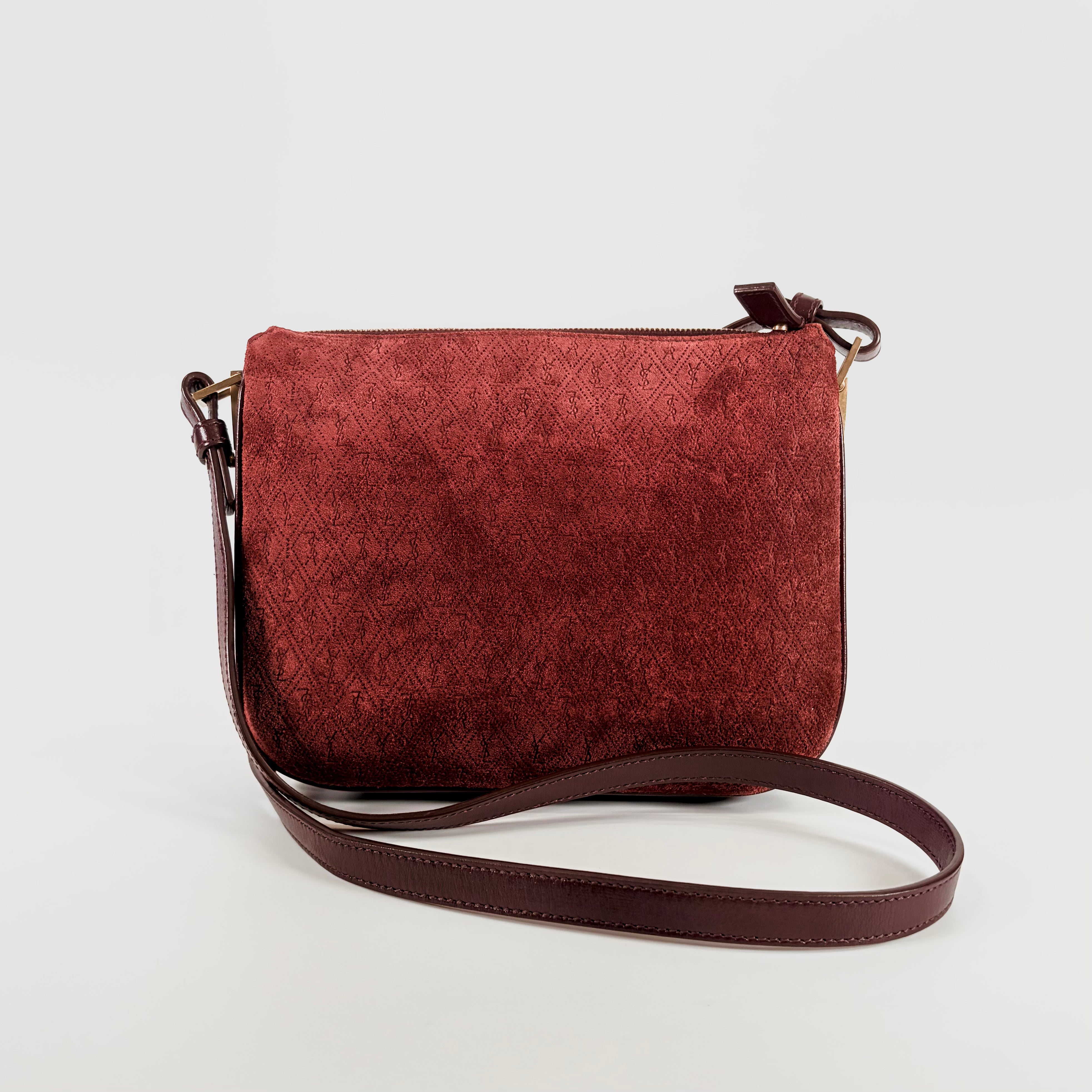 2605 secondhand SAINTLAURENT logo shoulder Bordeaux