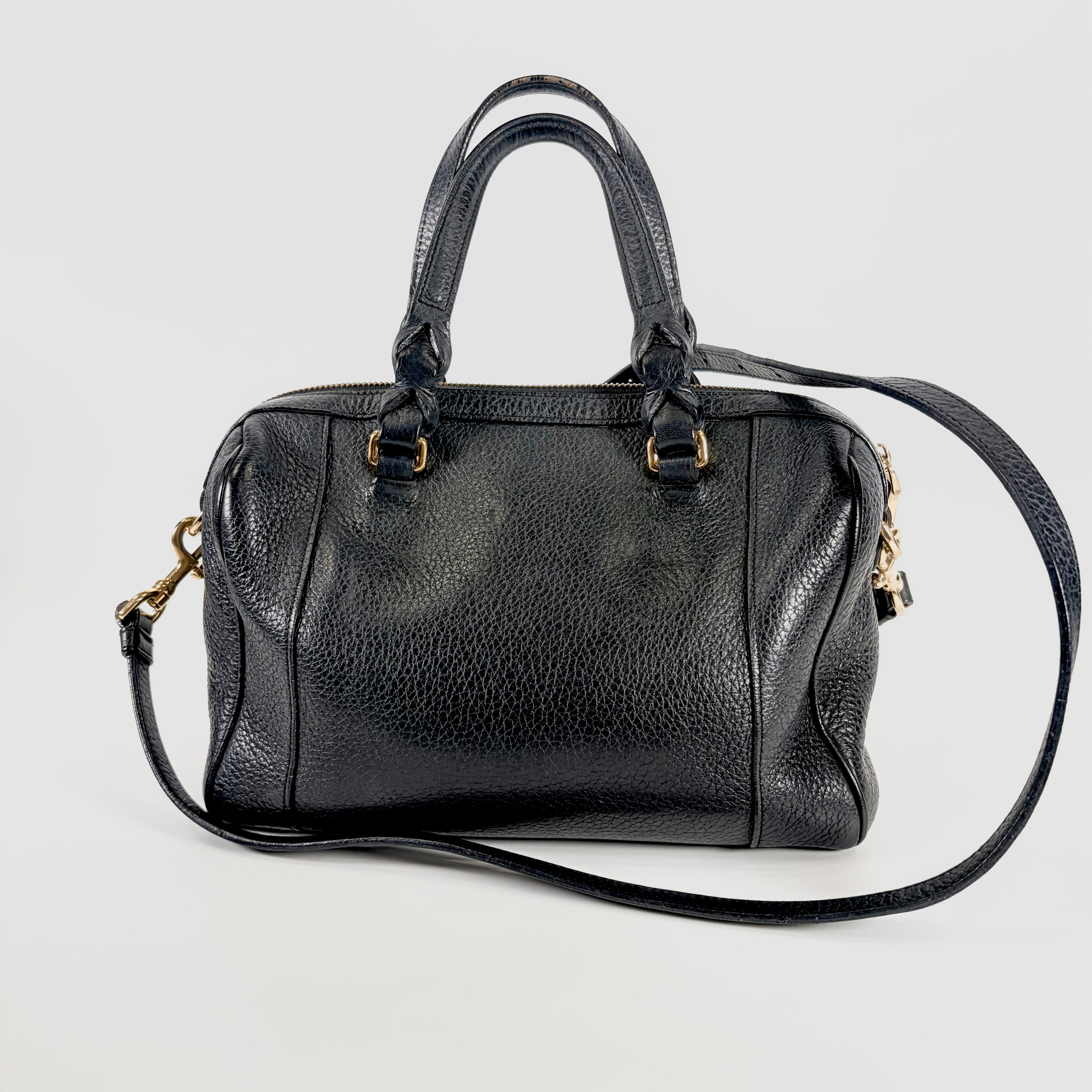 2605 secondhand LOEWE anagram 25 leather 2WAY hand bag black