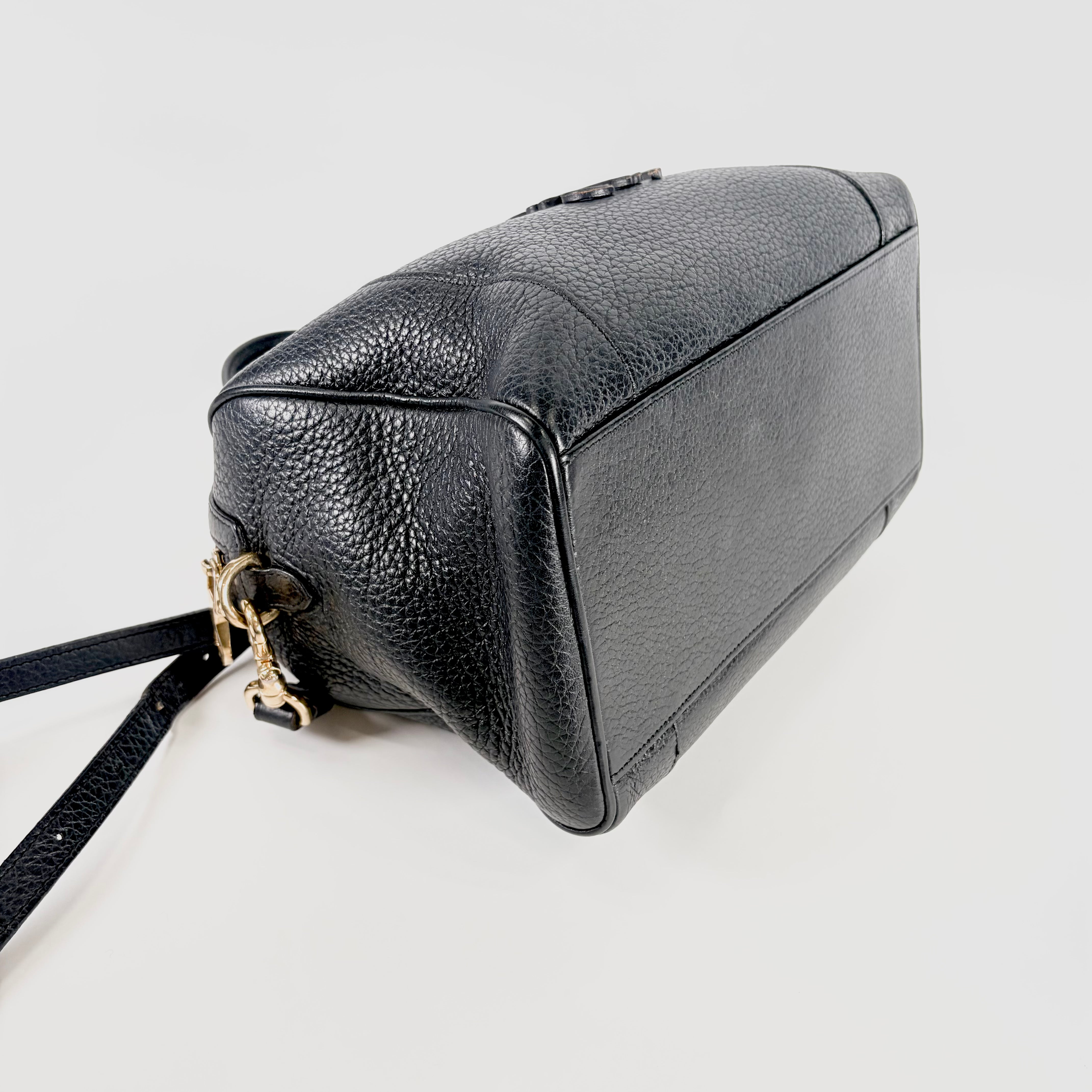 2605 secondhand LOEWE anagram 25 leather 2WAY hand bag black