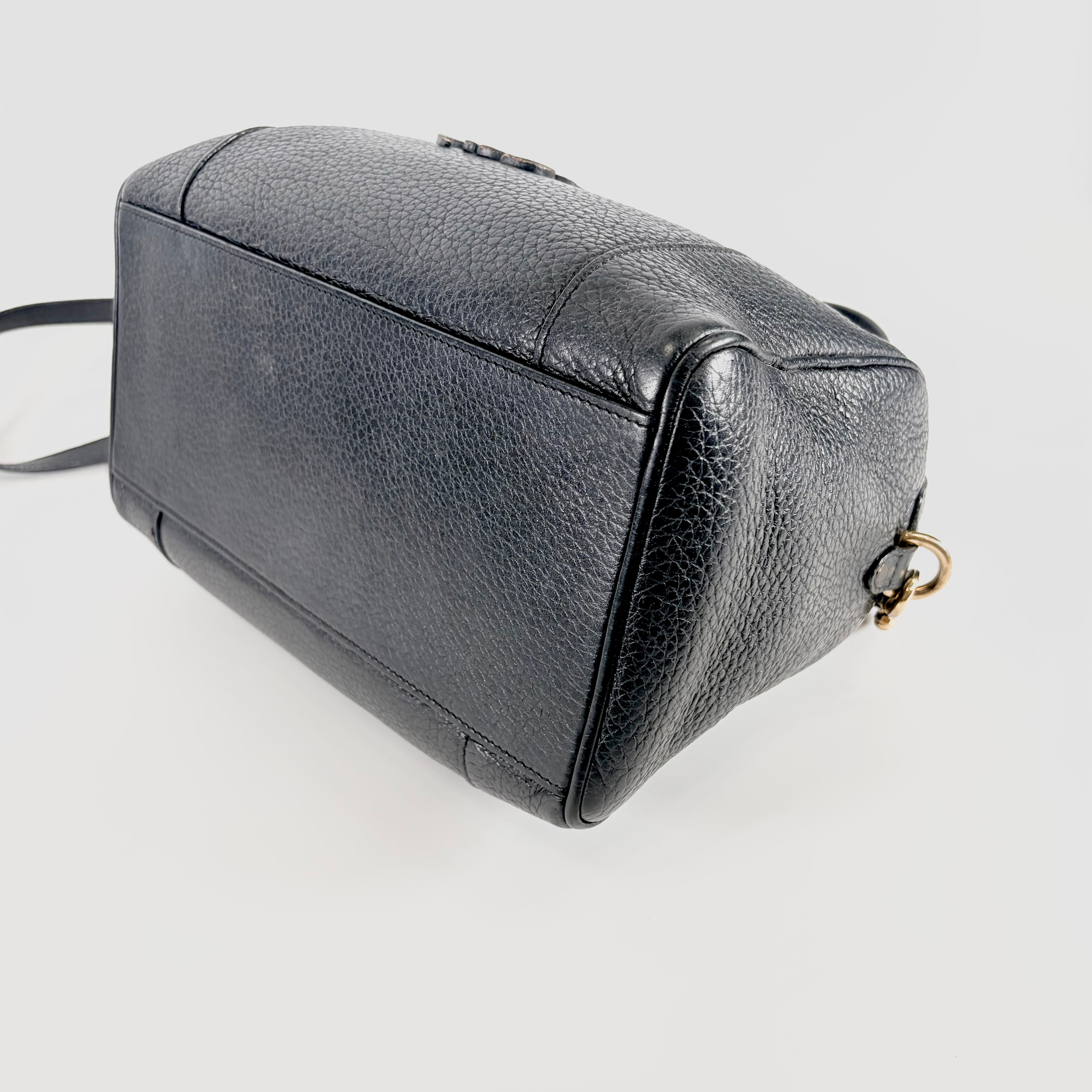 2605 secondhand LOEWE anagram 25 leather 2WAY hand bag black