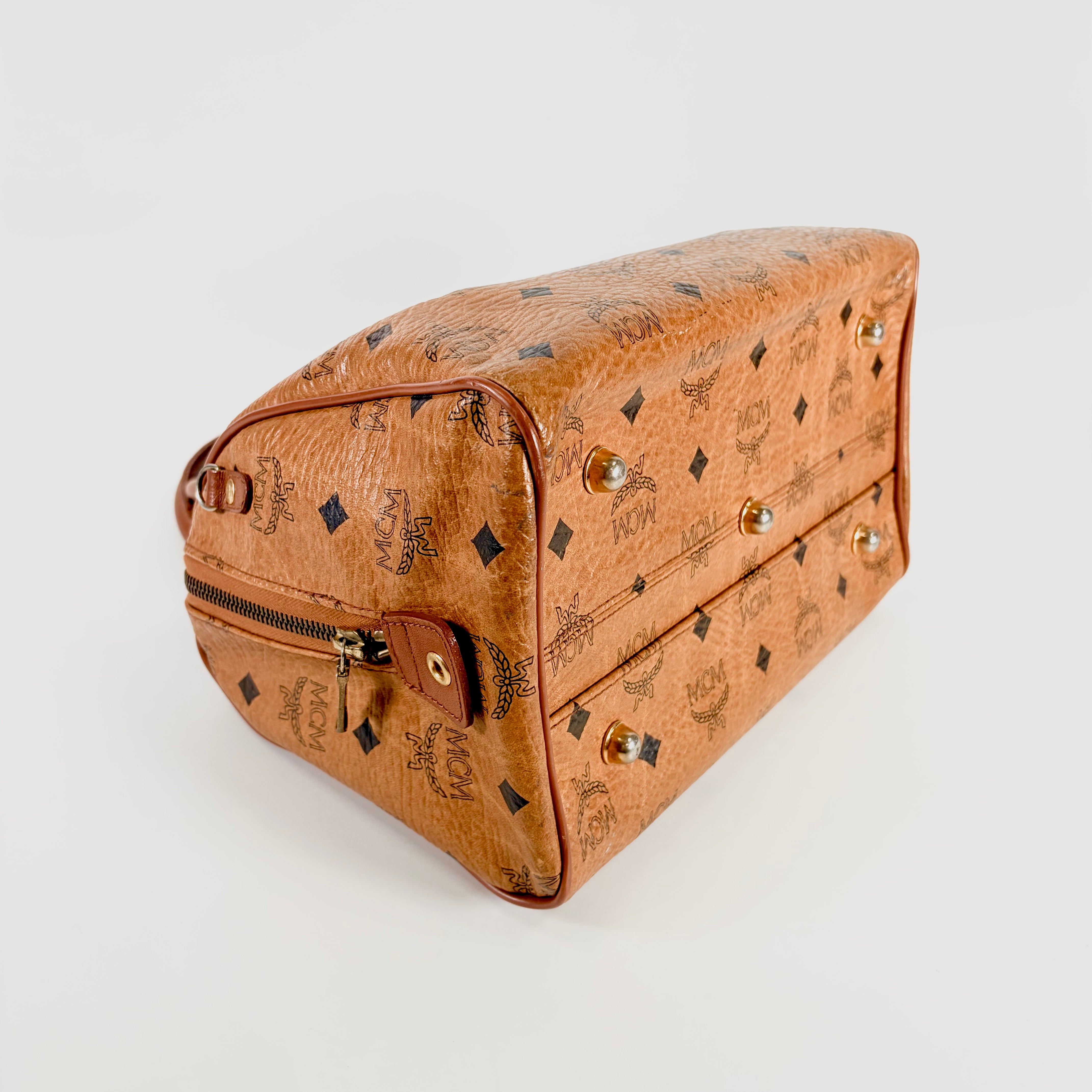 2605 secondhand MCM Visetos mini Boston bag