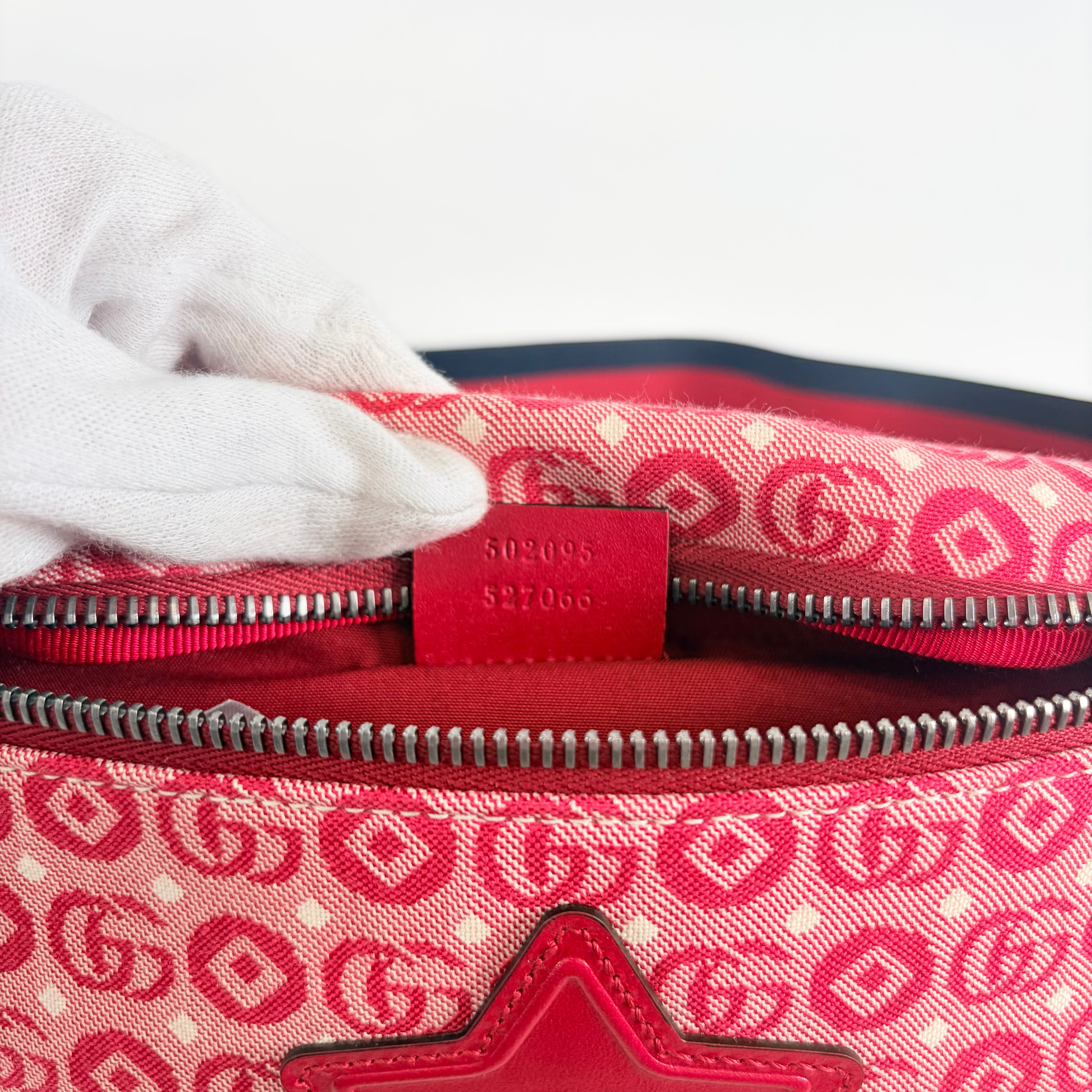 2607 secondhand GUCCI Interlocking G Children's Waist back canvas Red