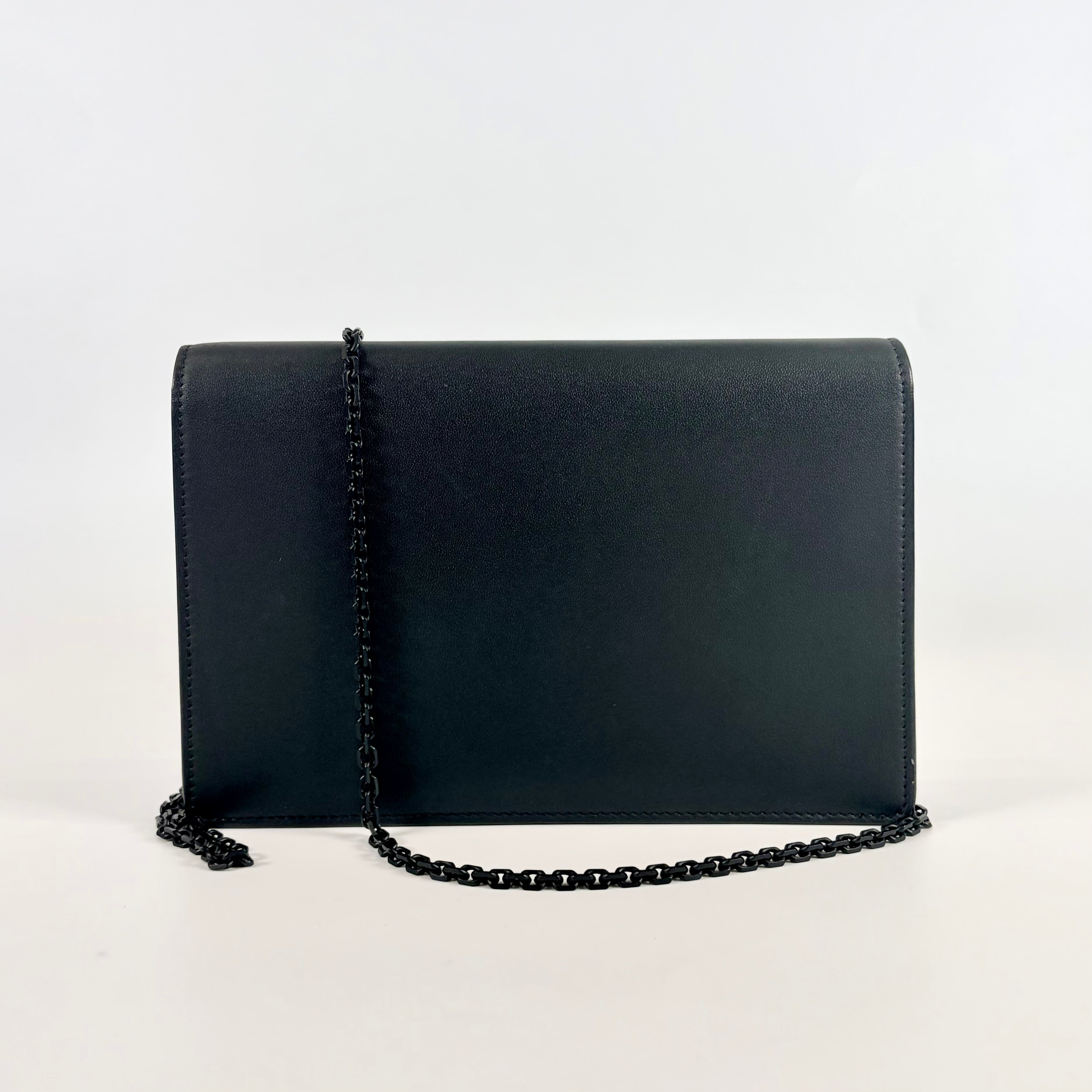 2607 secondhand CD saddle leather Chain Wallet black