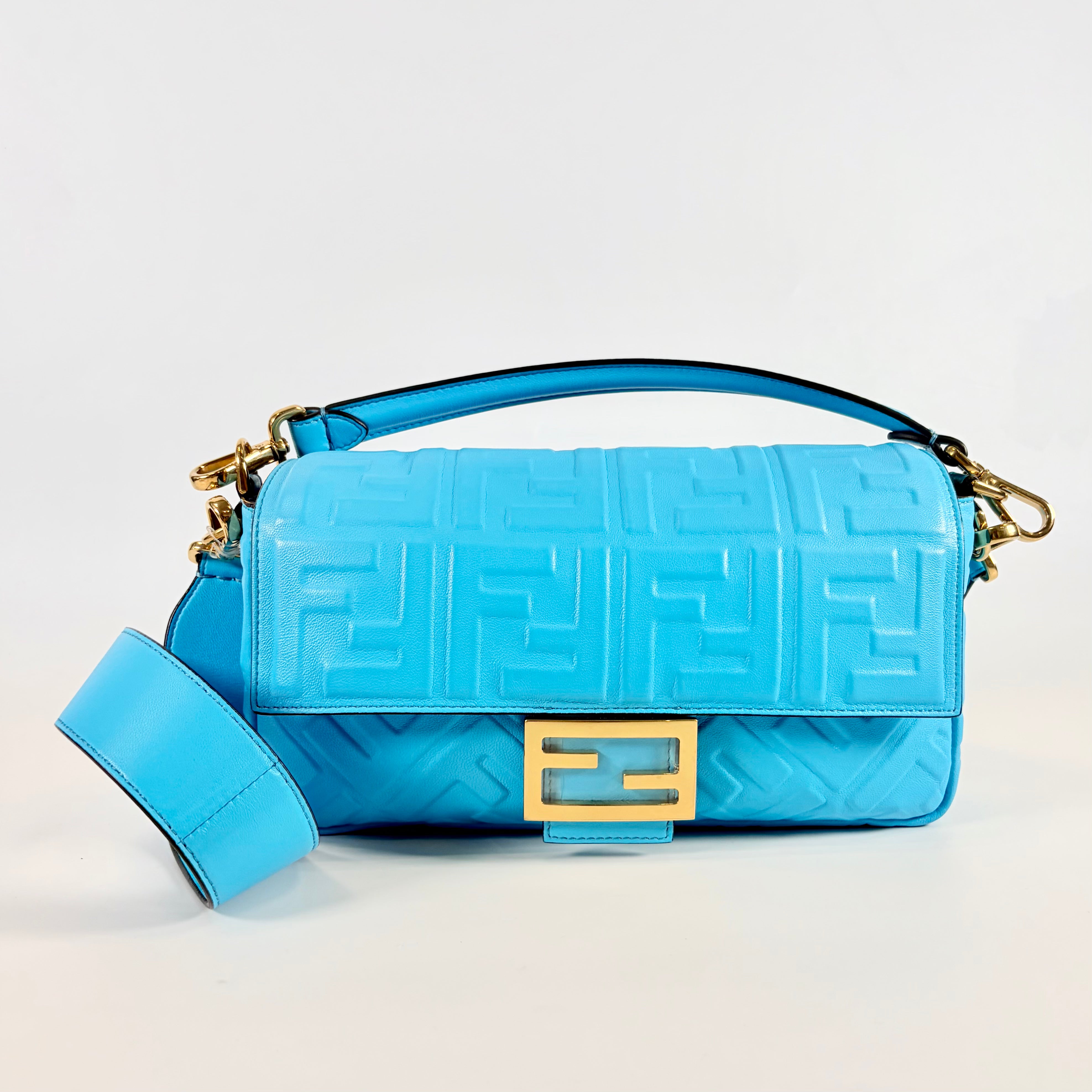 2607 secondhand FENDI Mamma 2WAY blue