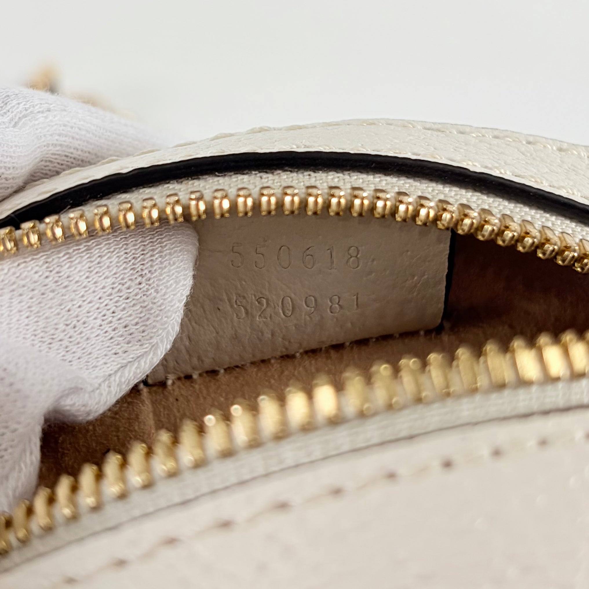 2606 secondhand GUCCI Ophidia leather Chain Shoulder Bag white 550618