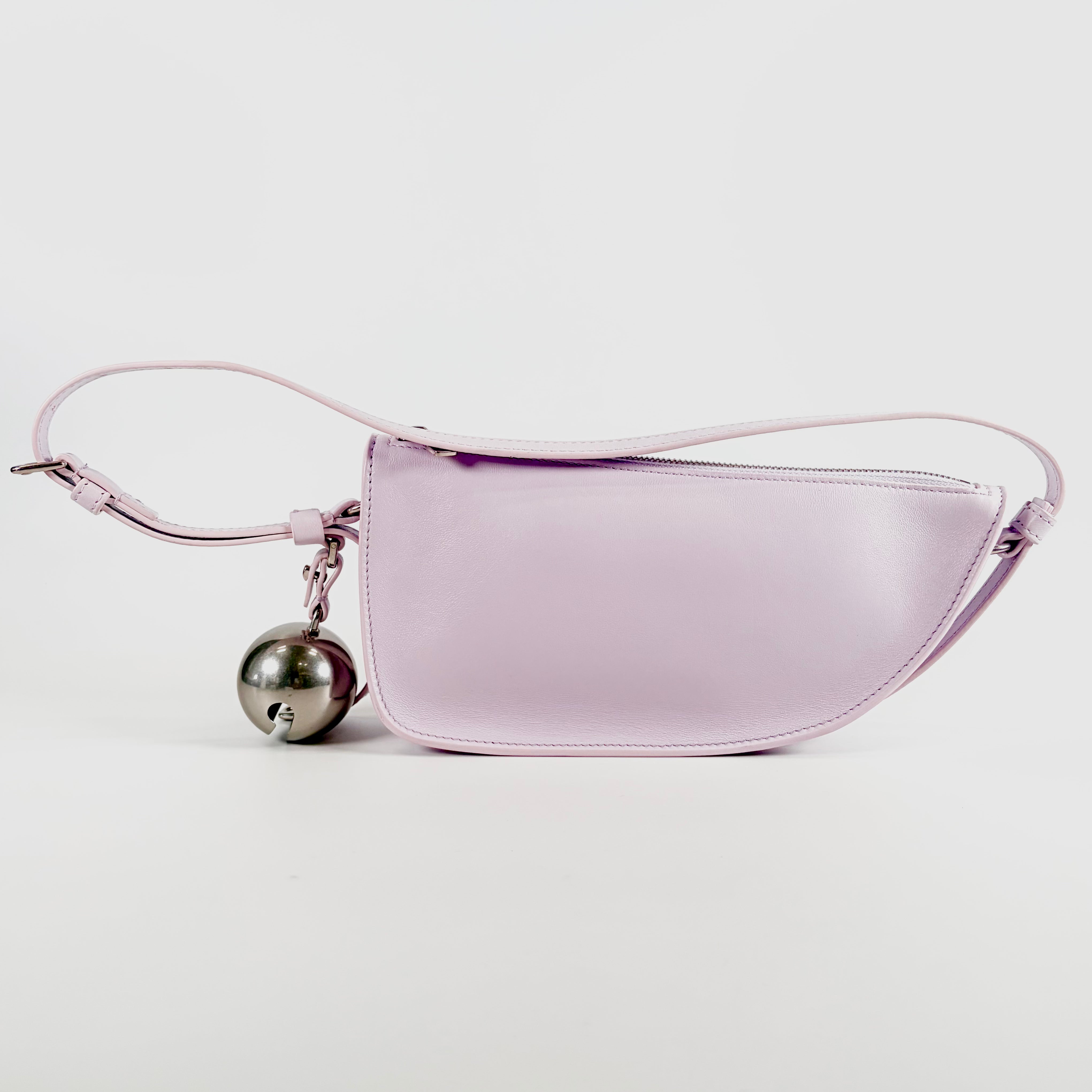 2606 secondhand BURBERRY leather Shoulder bag purple