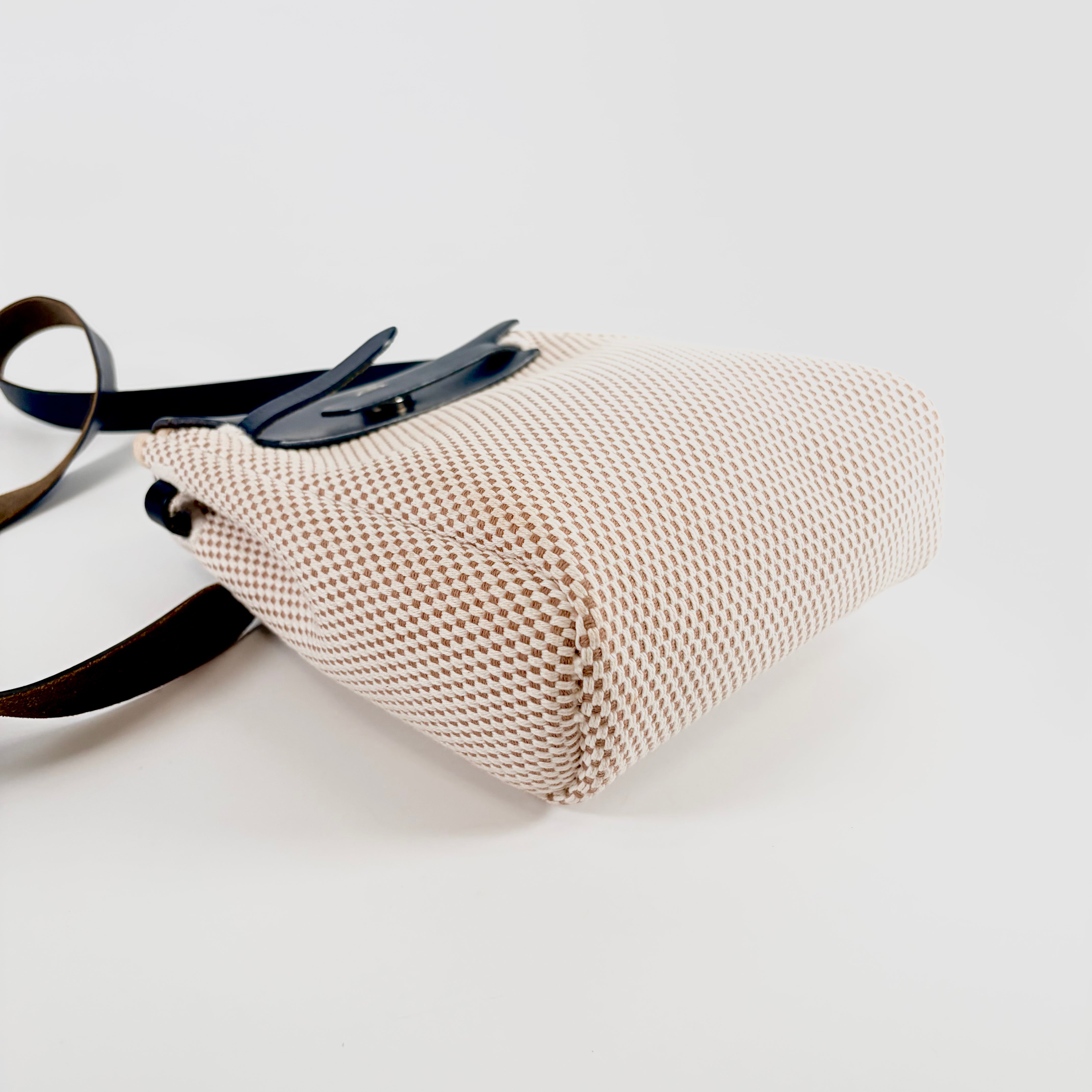 Hermes Herbag PM Canvas & Leather  Shoulder Bag