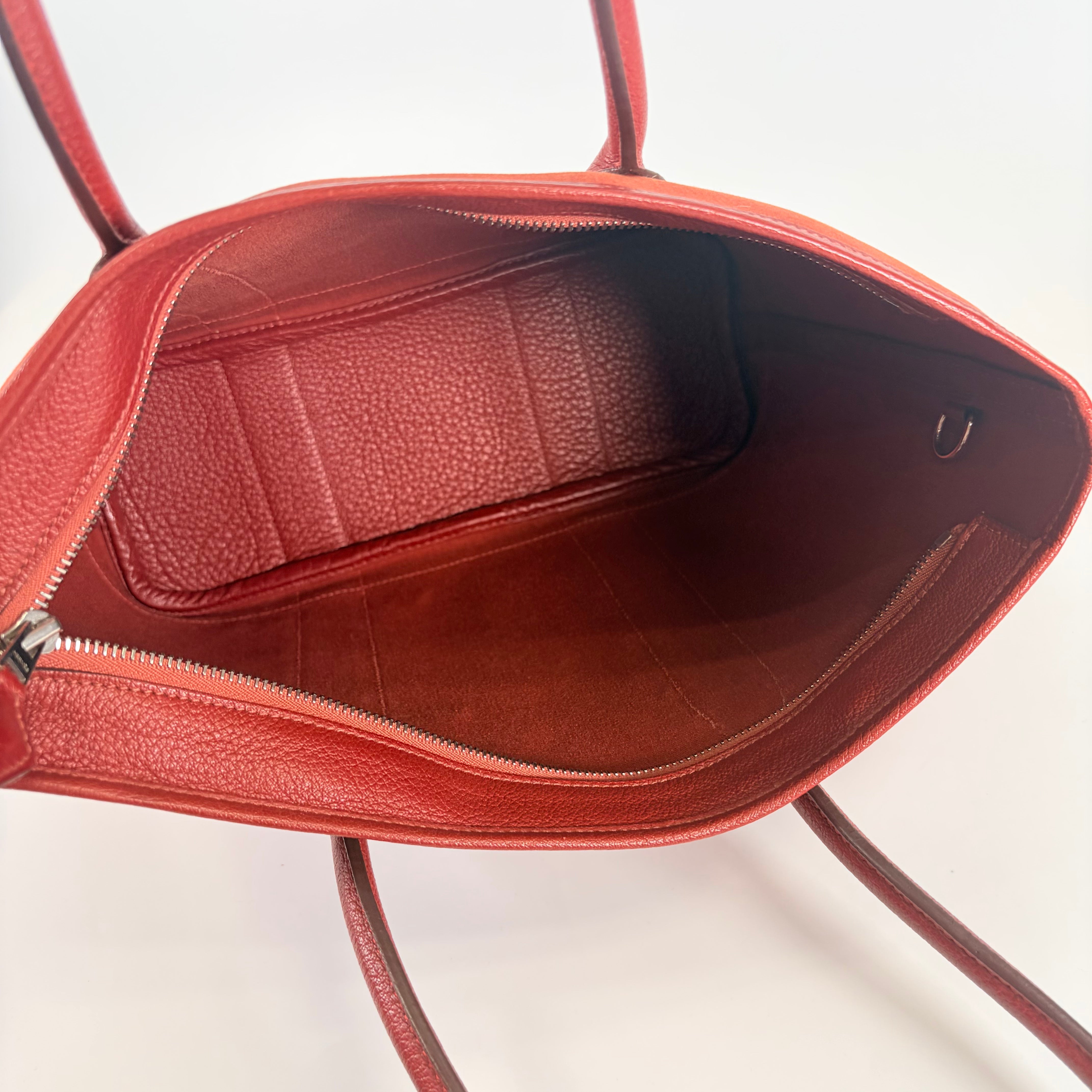 2605 secondhand HERMES Toile Officier De Zip PM Rouge Kazak