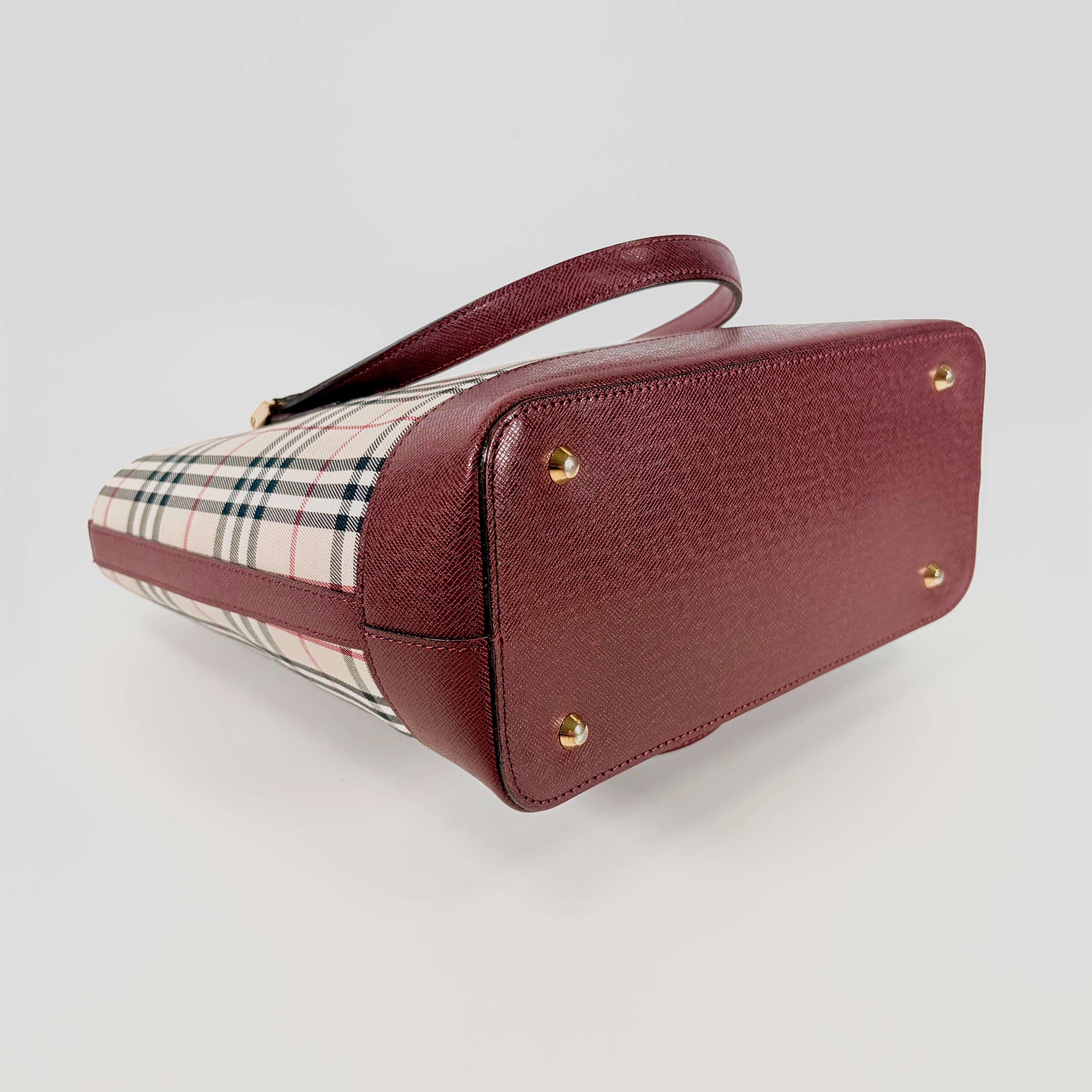2606 secondhand BURBERRY check hand bag