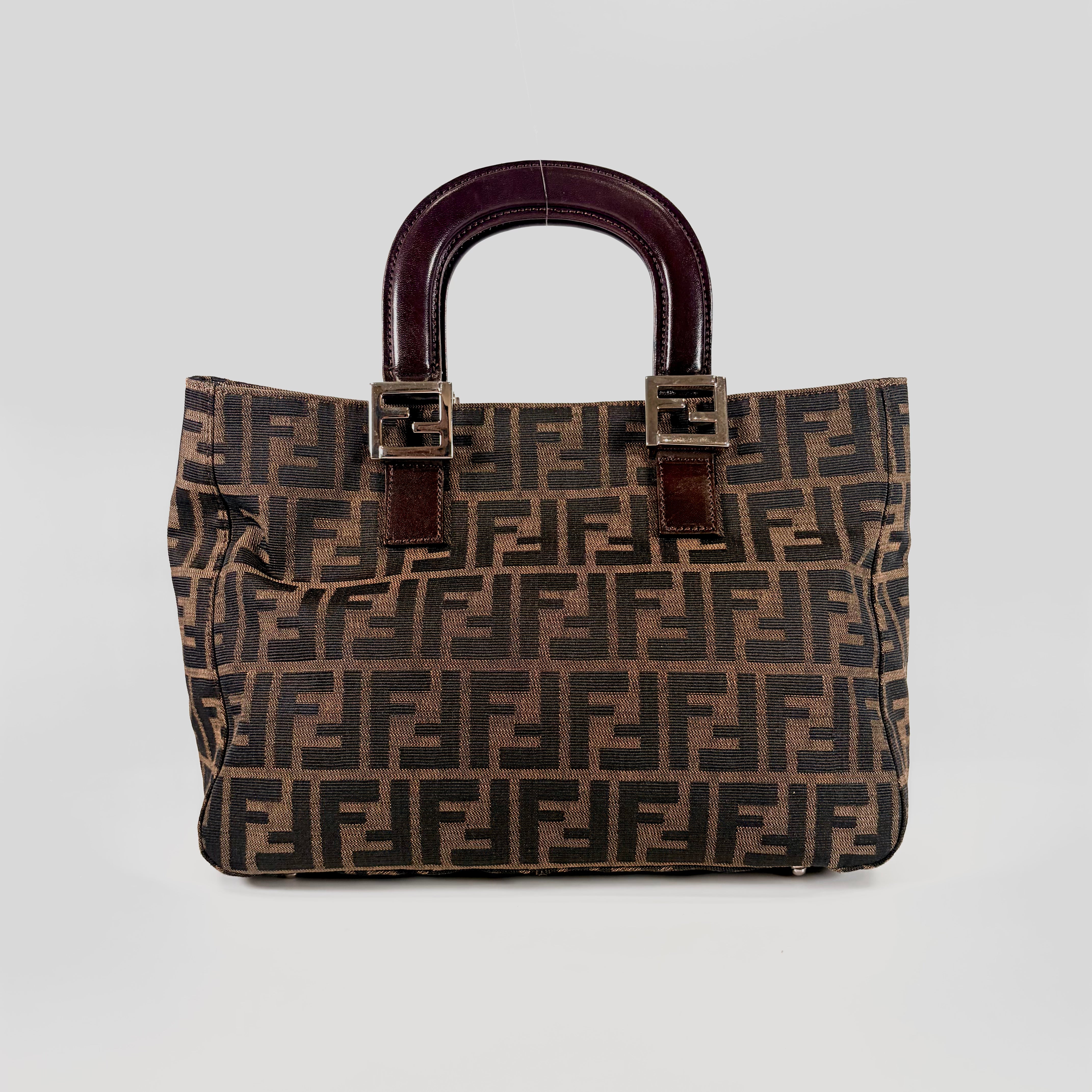 2606 secondhand Fendi Zucca Canvas Tote Bag Brown
