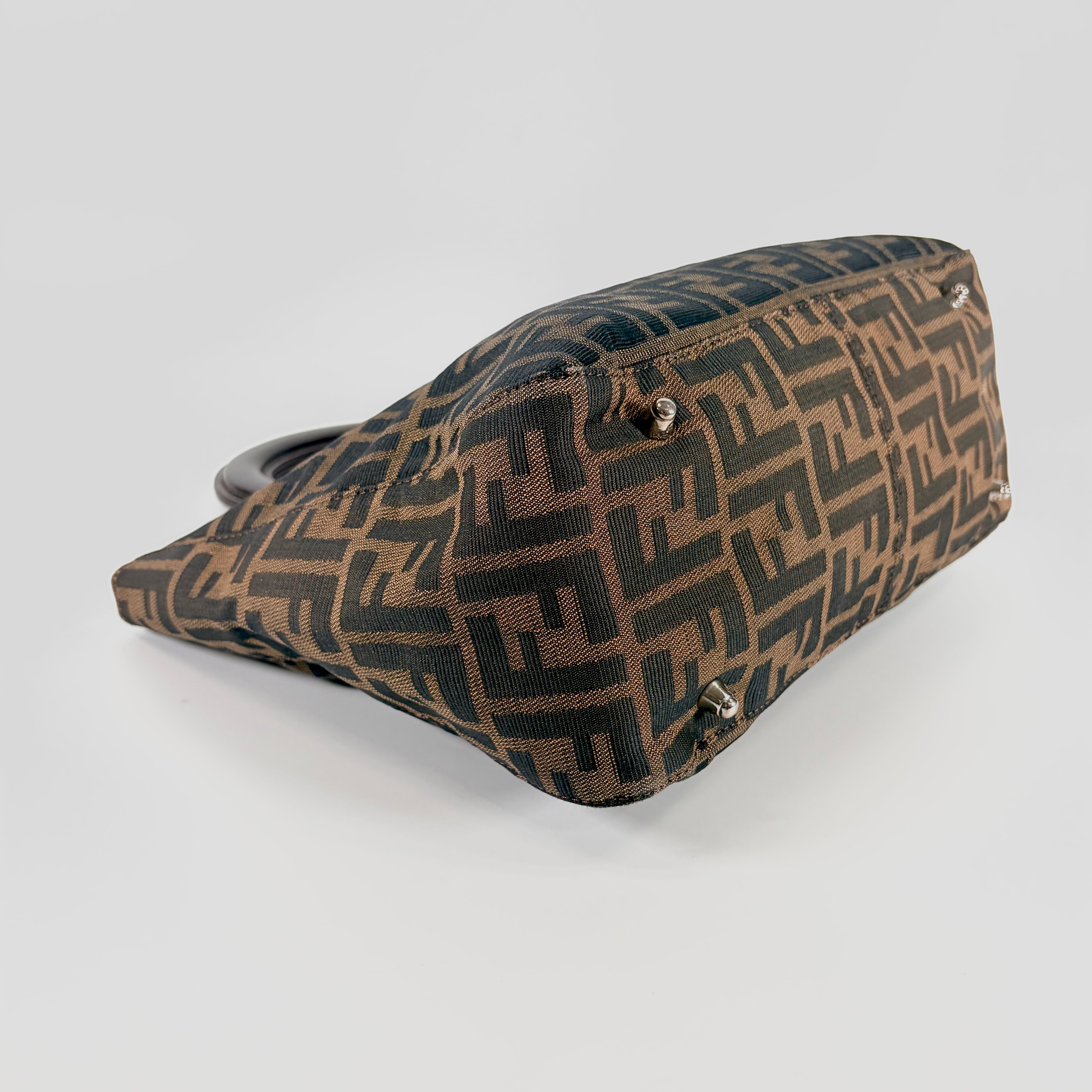 2606 secondhand Fendi Zucca Canvas Tote Bag Brown